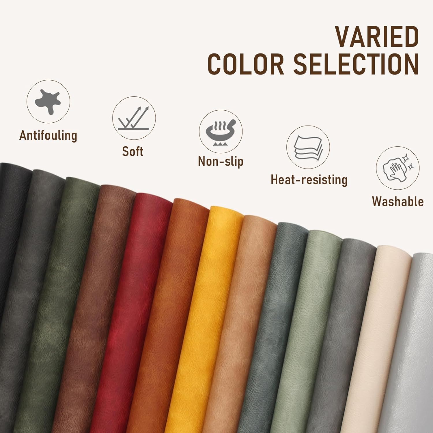 UnivoColors Placemats,Heat Resistant Placemats Set of 8 Washable 12 x 17 Inch,Waterproof Table Mats,Wipeable Pu Place