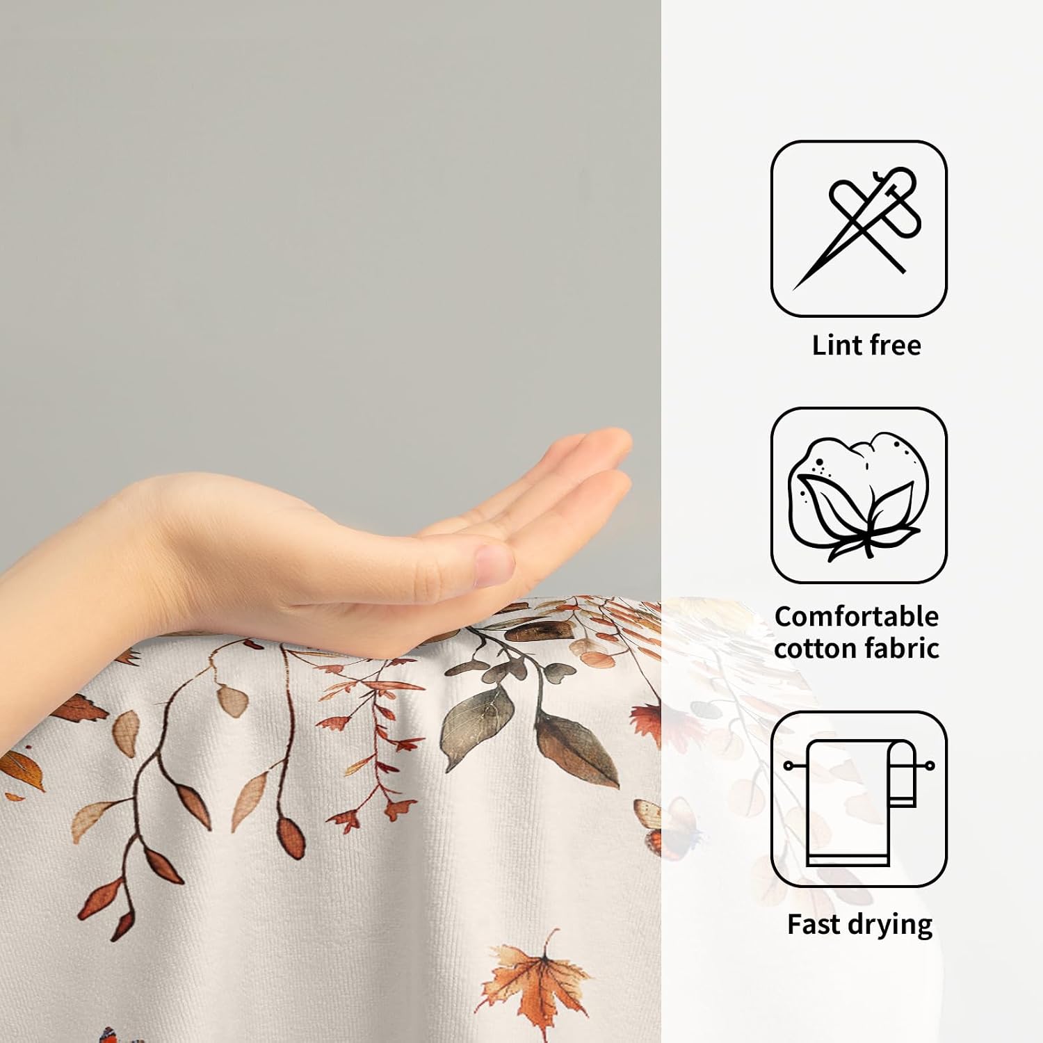 Giwawa Fall Maple Leaves Hand Towels Set of 2 Autumn Sunflower Dish Towel Soft Absorbent Guest Fingertip Bath Towel for