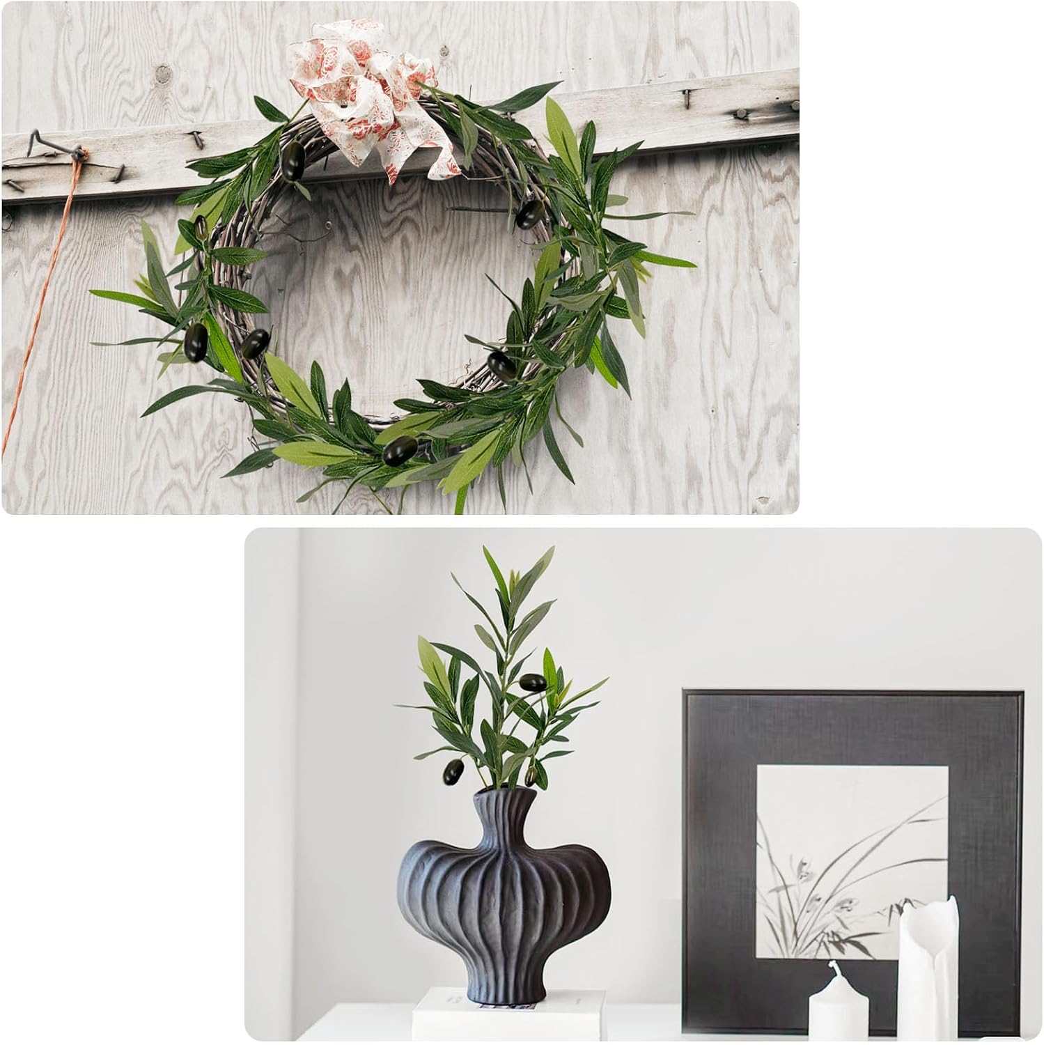 Faux Olive Branches / Set of 2