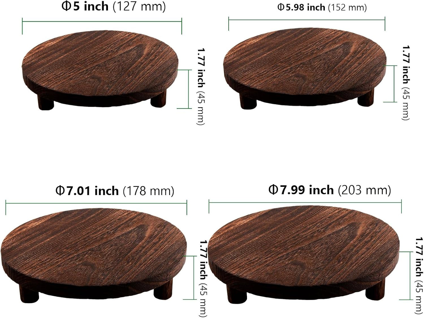 Wood Pedestal Stand / Set of 4