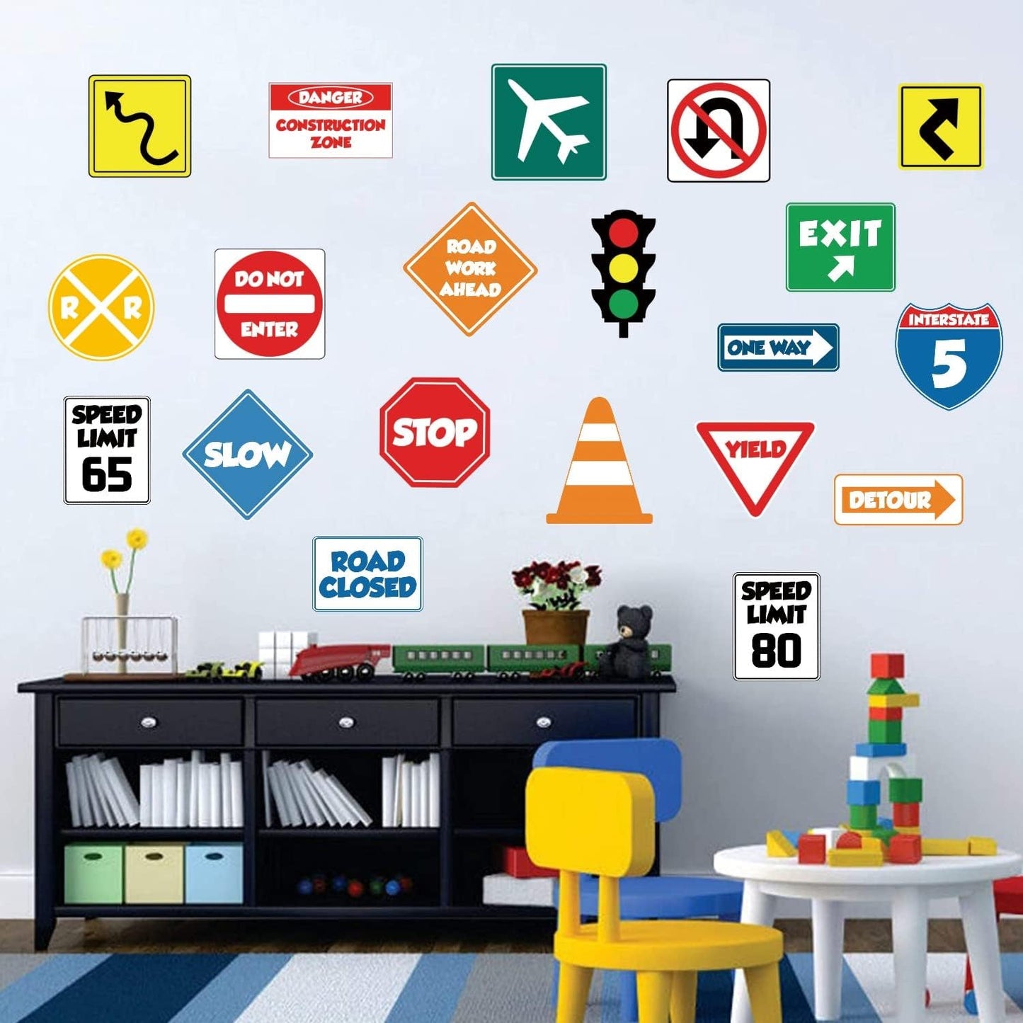 Wall Decal Traffic Sign Wall Stickers Stop Street Transportation Signs Vinyl Decals / Road Signs