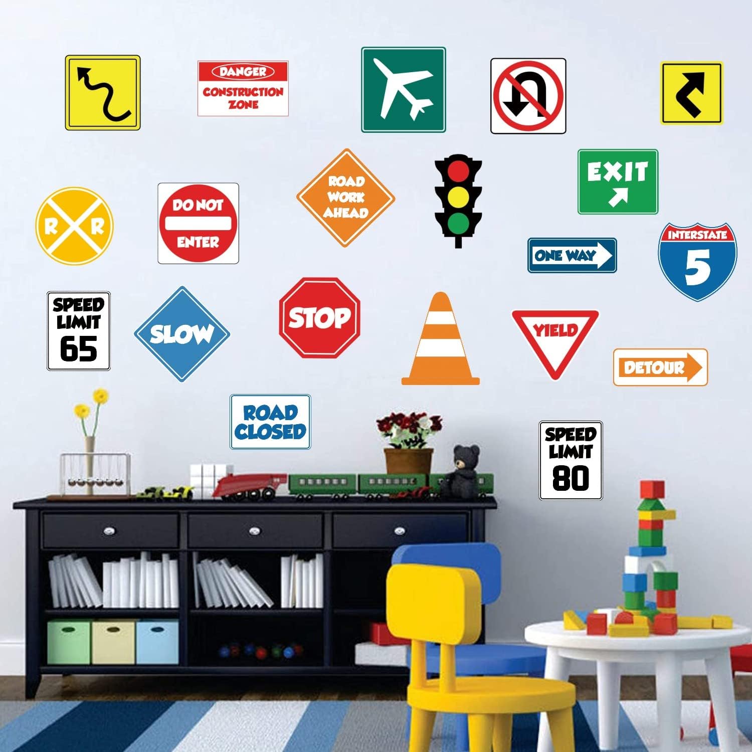 Wall Decal Traffic Sign Wall Stickers Stop Street Transportation Signs Vinyl Decals / Road Signs