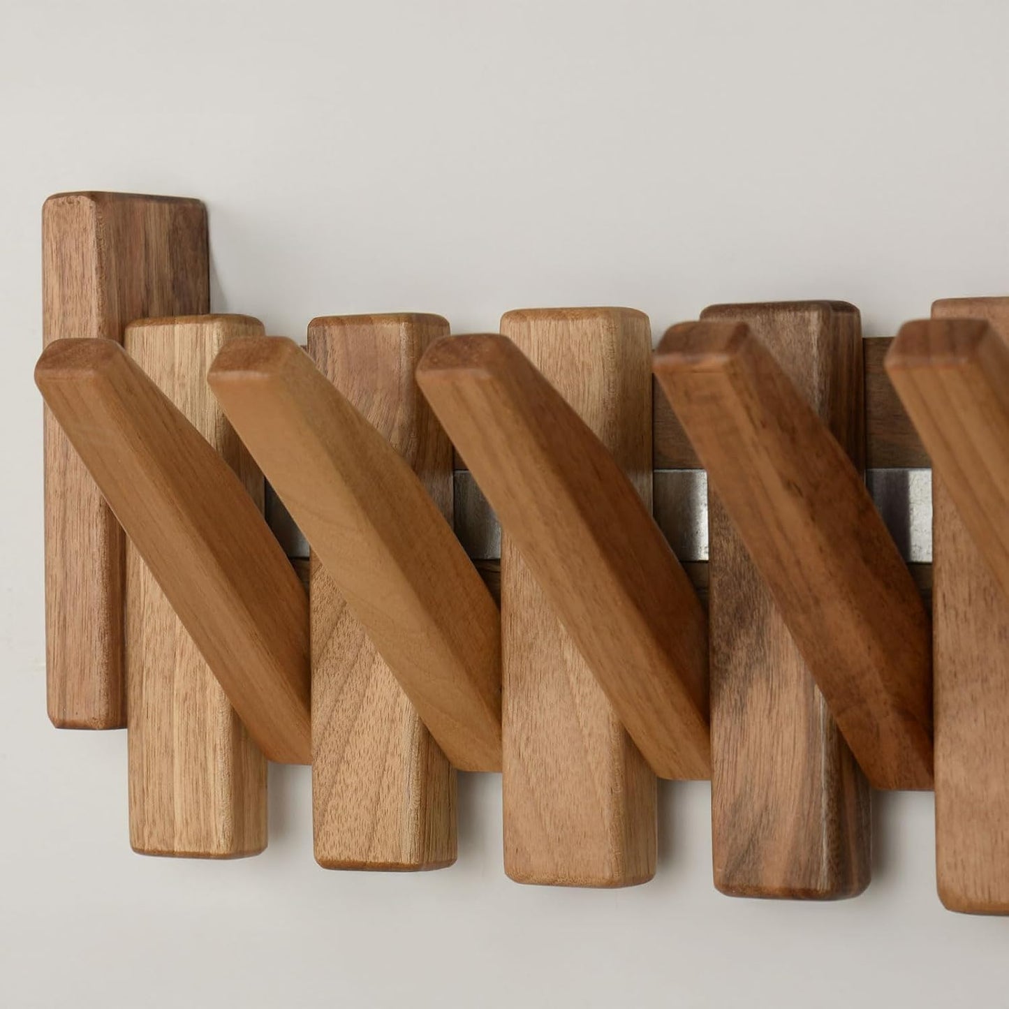 Solid Walnut Piano Key Coat Rack / Walnut-regular-natural / 10 Hooks