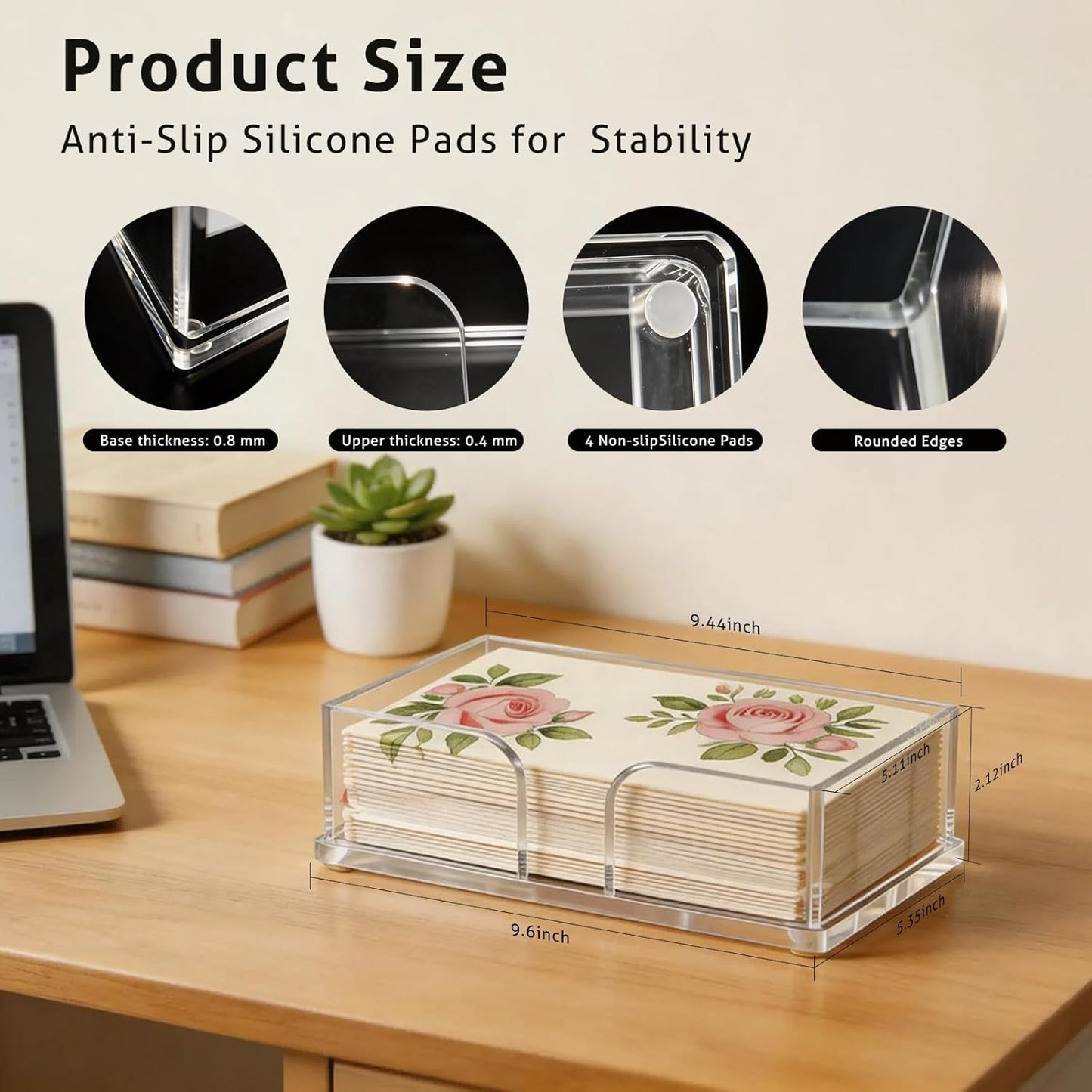 Paper Towel Holder & Acrylic Napkin Holder 0.4mmThick / Flat / Clear