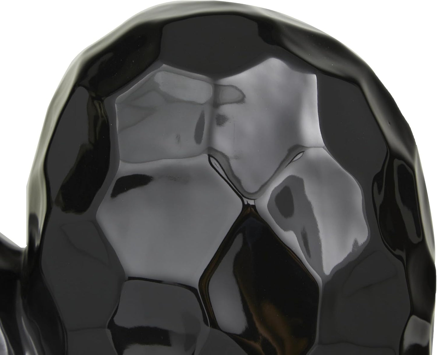 Porcelain Ceramic Heart Decorative Sculpture Dimensional Angled Origami / Black / 12 x 6 x 11