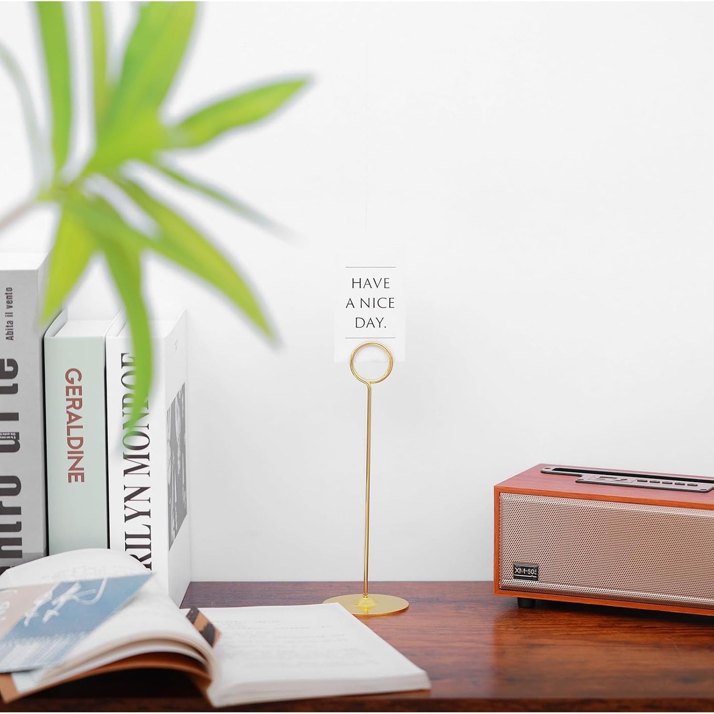 Urban Deco 16 Pieces Table Card Holder 8 inches Table Number Holders Place Steel Card Holders for Photos, Food Signs