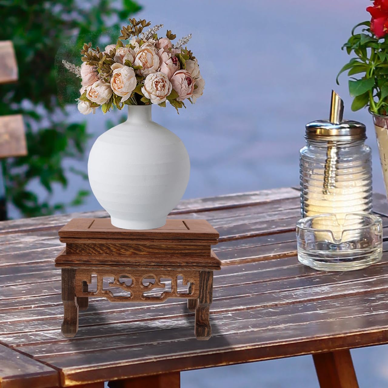 Wenge Wood Pedestal Stand for Decor