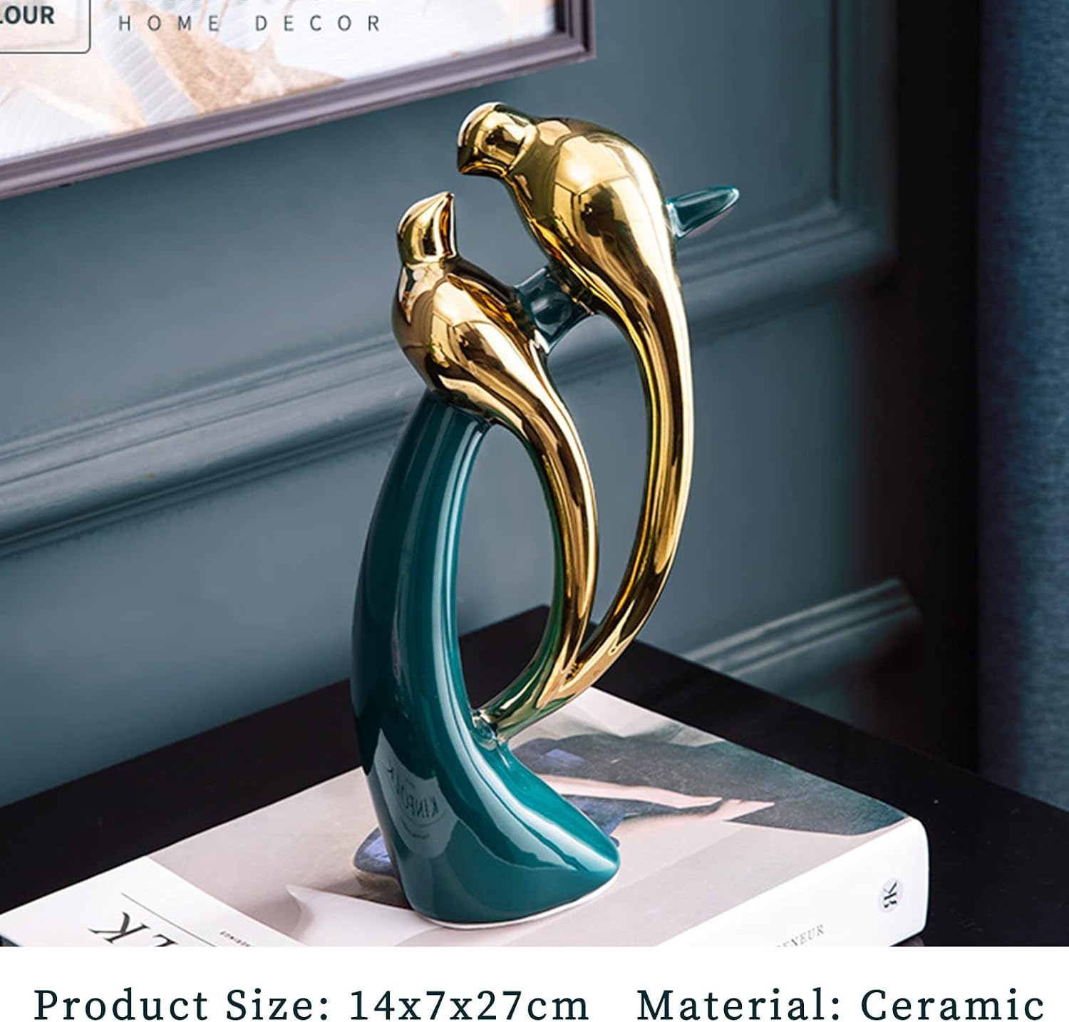 Modern Abstract Art Ceramic Statue Birds Statues Ceramic Birds Figurines Home / Lovebirds / Gold