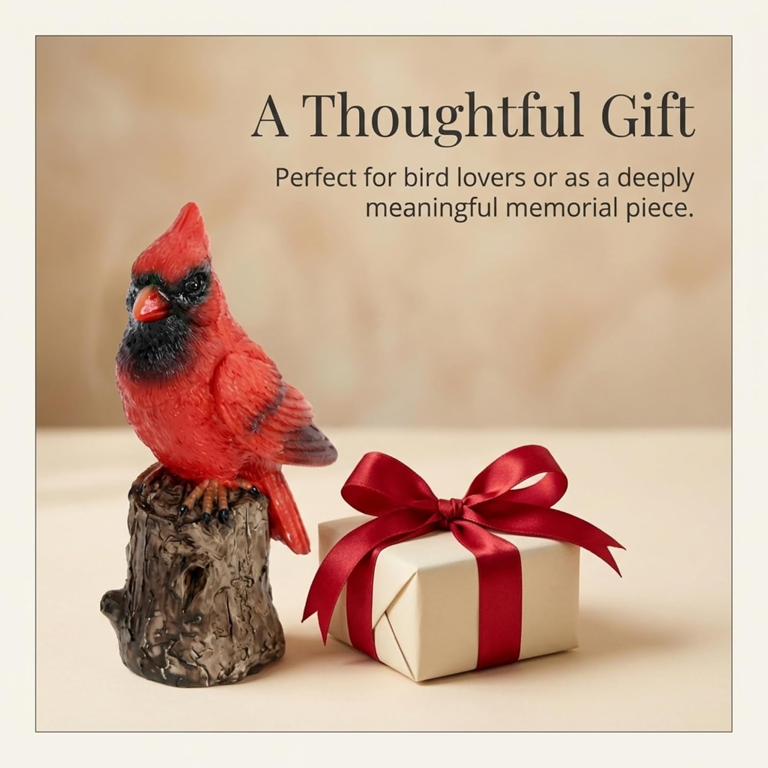 Little Cardinal Perched on a Branch Figurine