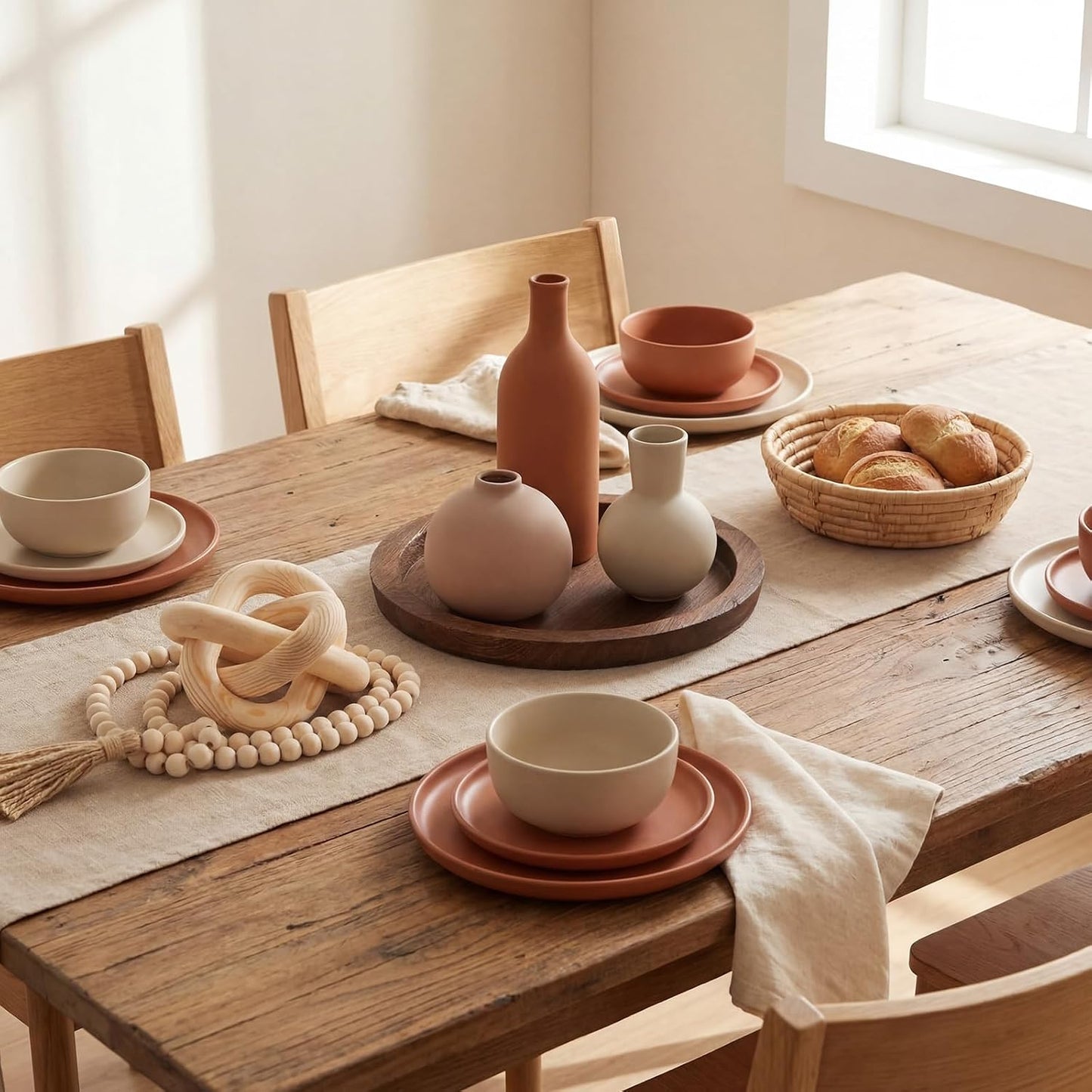 Ceramic Vase Set / Natural / Set of 6
