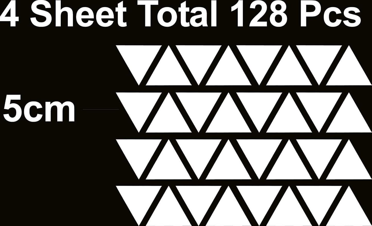 Removable Triangle Wall Decals / White / 2 Inch / Set of 128