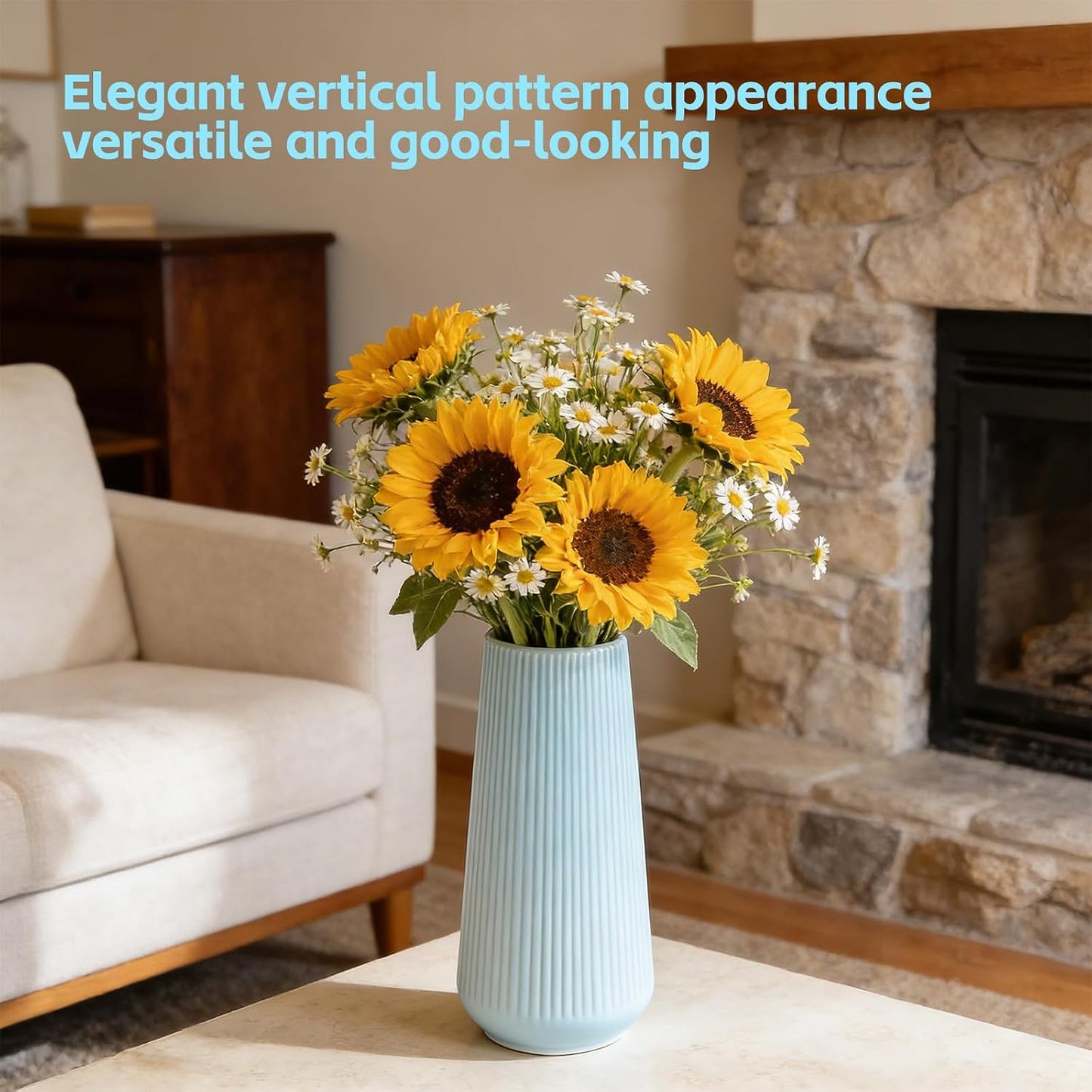 Ceramic Vase for Pampas Grass / Blue