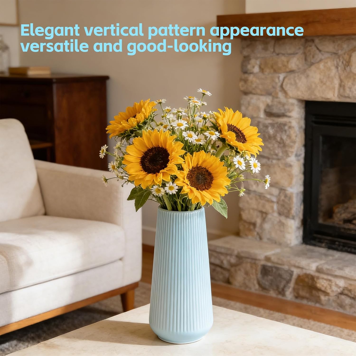 Ceramic Vase for Pampas Grass / Blue