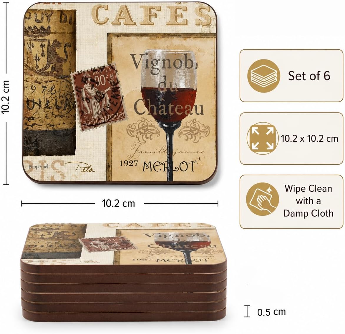 The French Cellar Coasters / Set of 6
