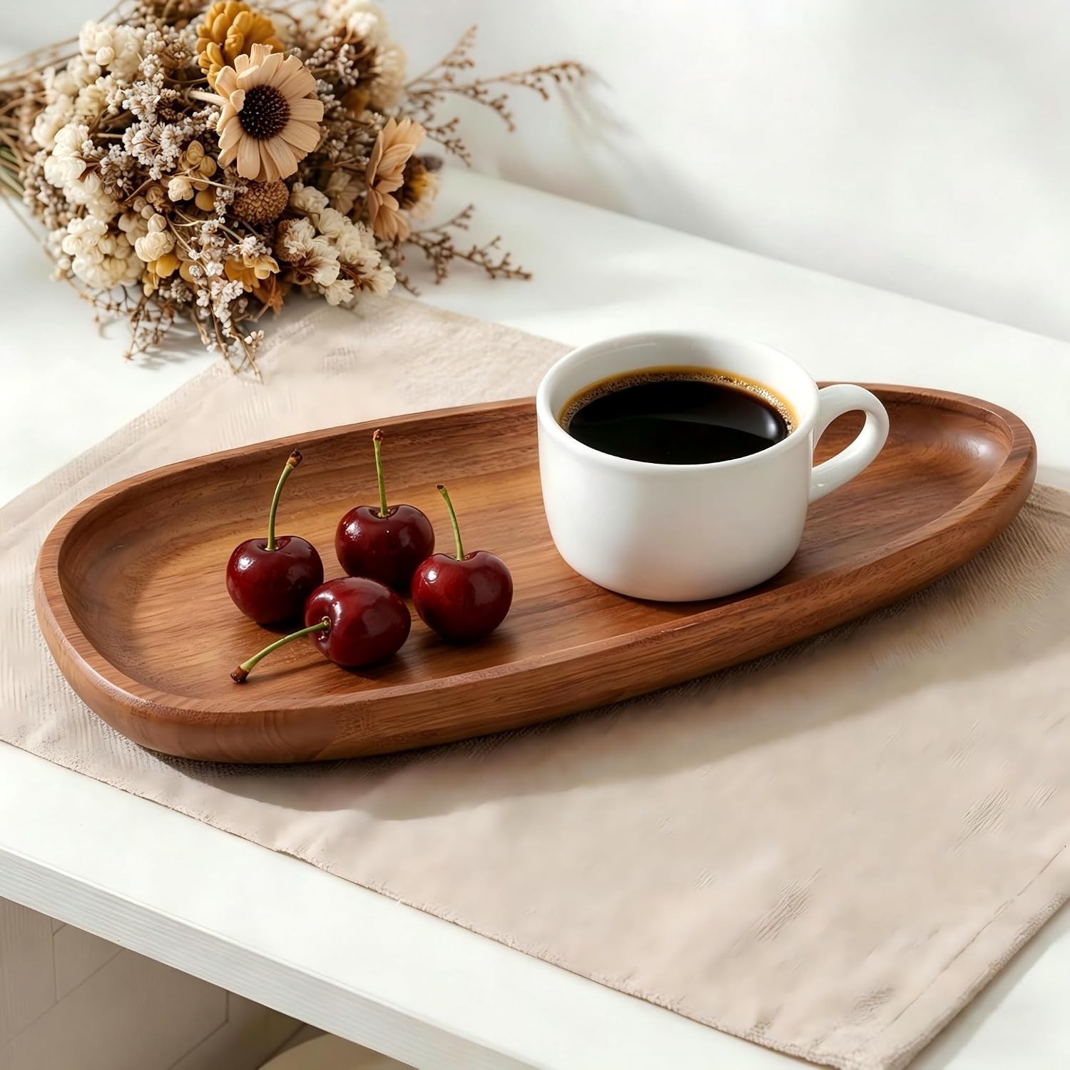 Acacia Wood Decorative Tray / Style 3