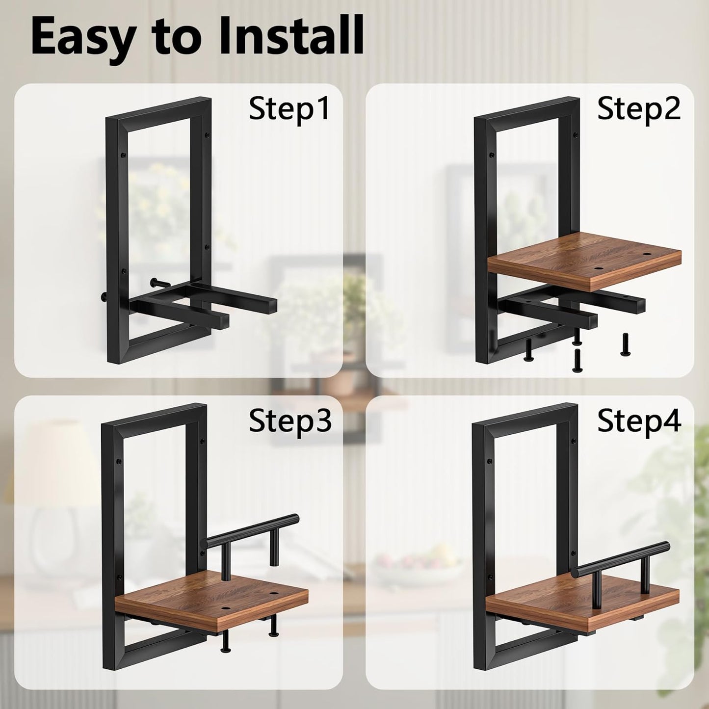 Floating Shelves / Wall Planters / Rustic Brown / Set of 2