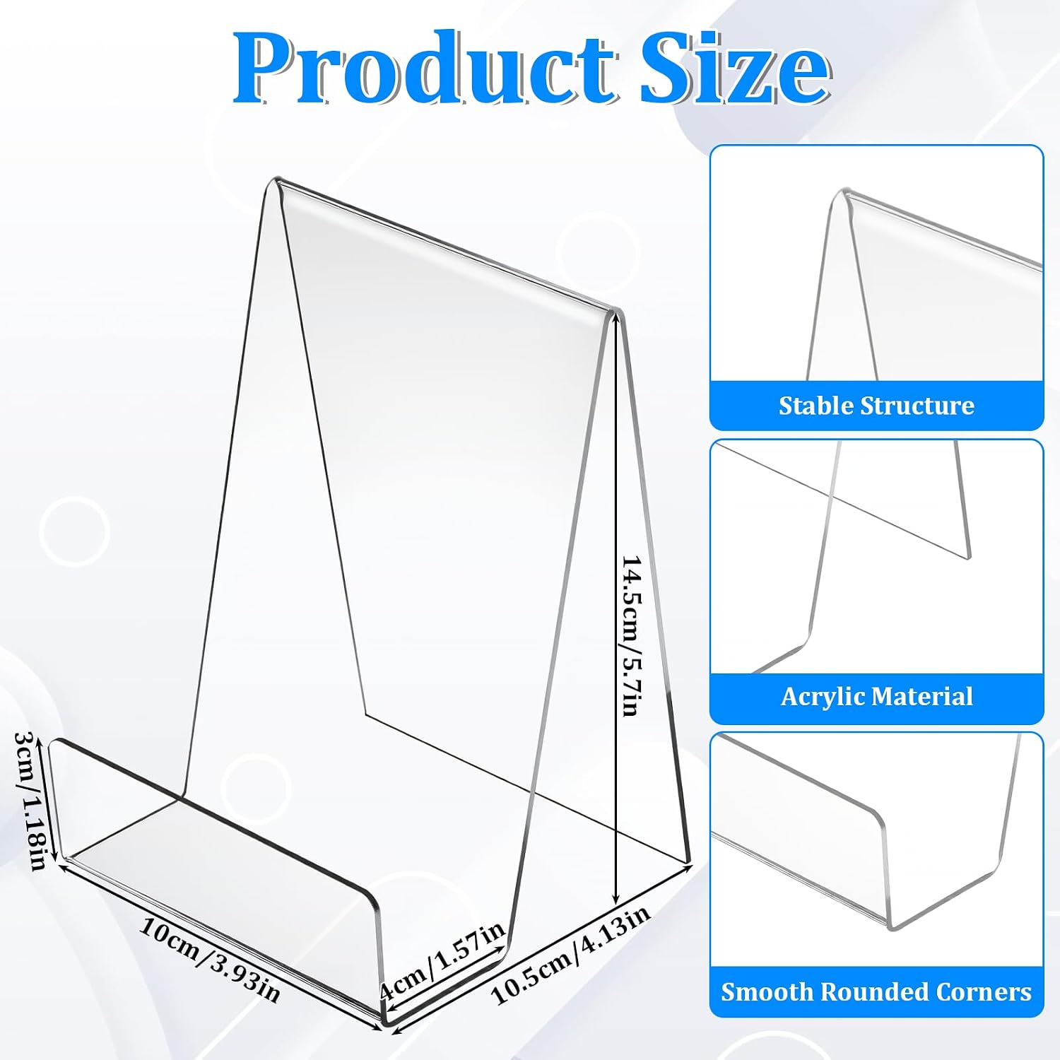 6'' x 4'' Acrylic Book Display Stand Book Stand Easel Tablet Holder / 4 x 6 / Clear / Set of 12