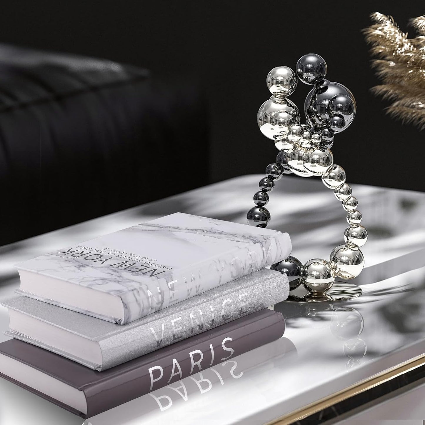 Decorative Books / Fashion Designer Books / Silver / Set of 3