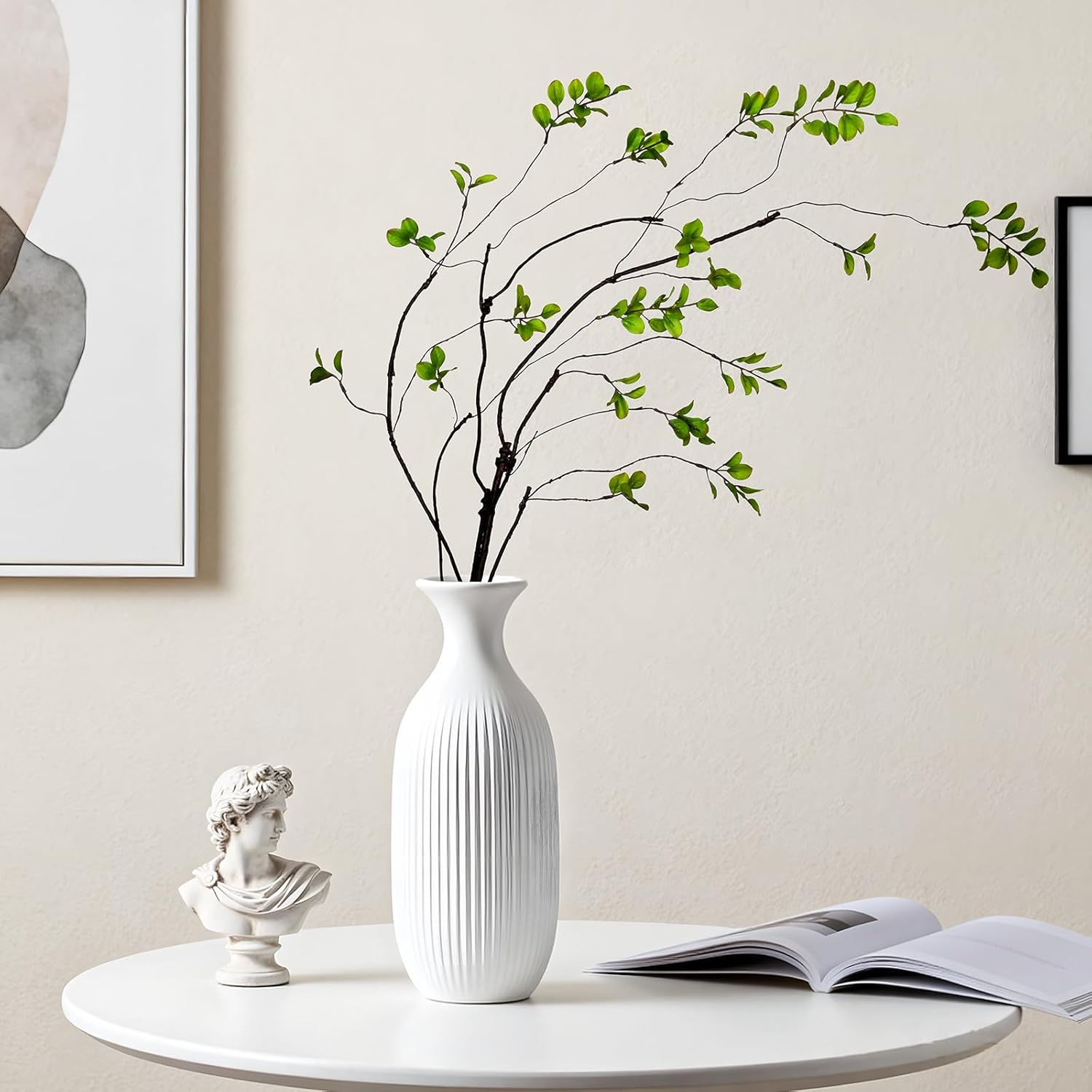 Artificial Ficus Branches for Vase / Green / 47 Inch / Set of 4