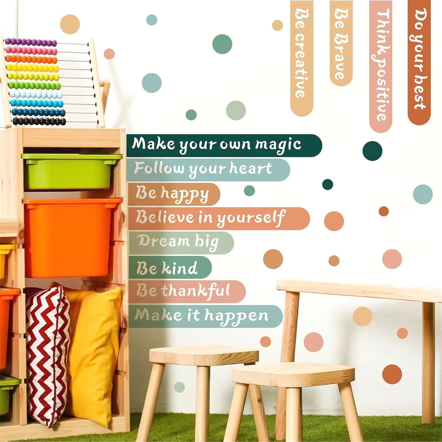 Colorful Inspirational Wall Sticker Decor Motivational Quotes Wall Stickers Positive / Boho Quotes