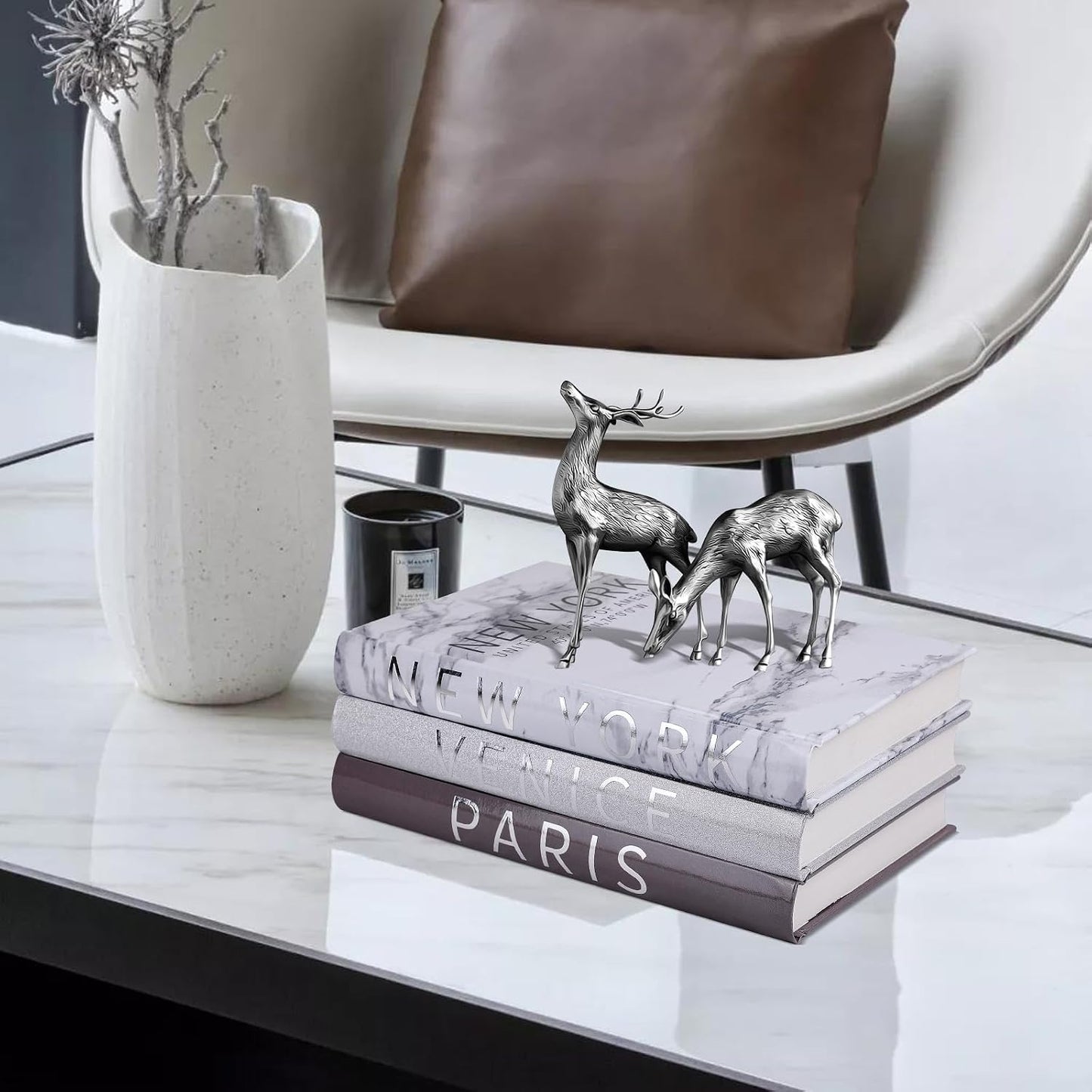 Decorative Books / Fashion Designer Books / Silver / Set of 3
