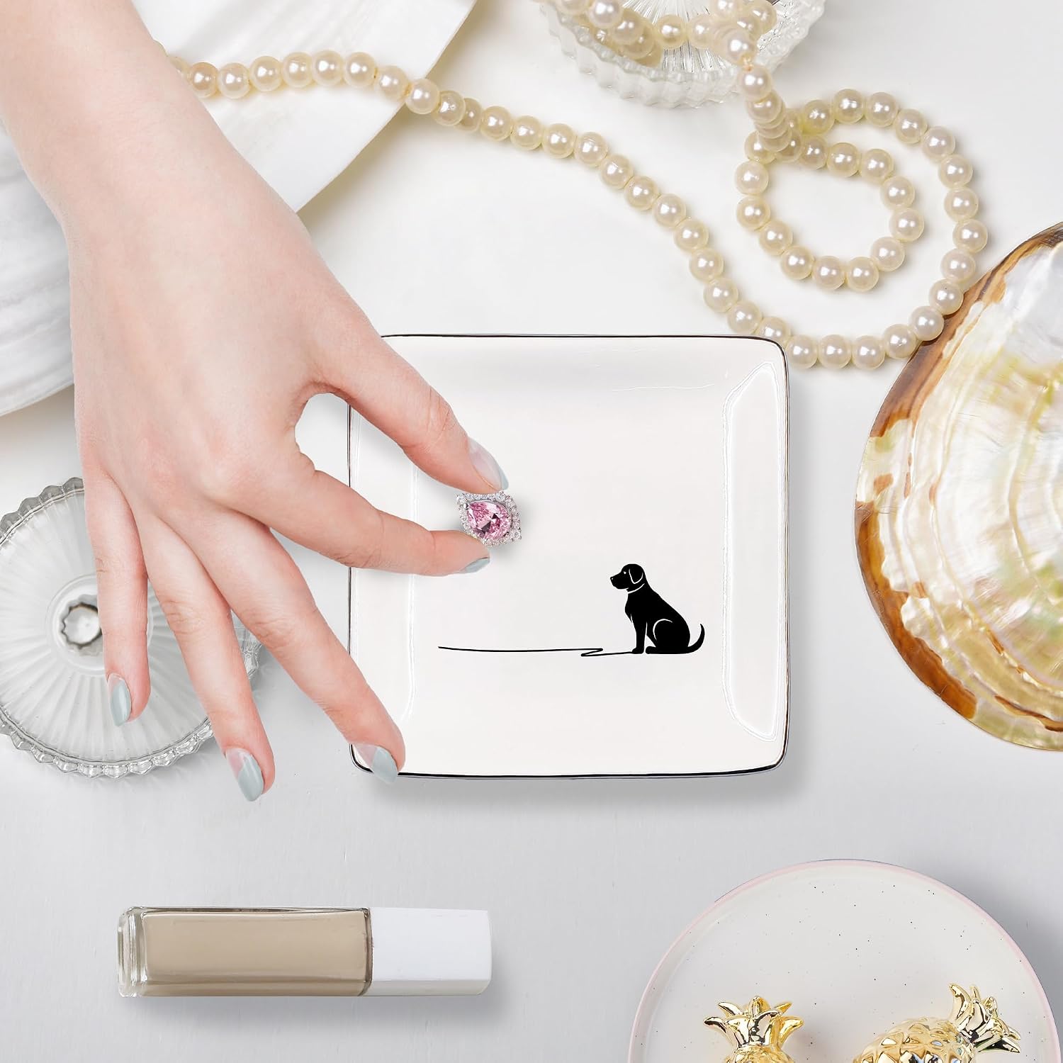 Ceramic Jewelry Tray for Rings & Earring / Labrador