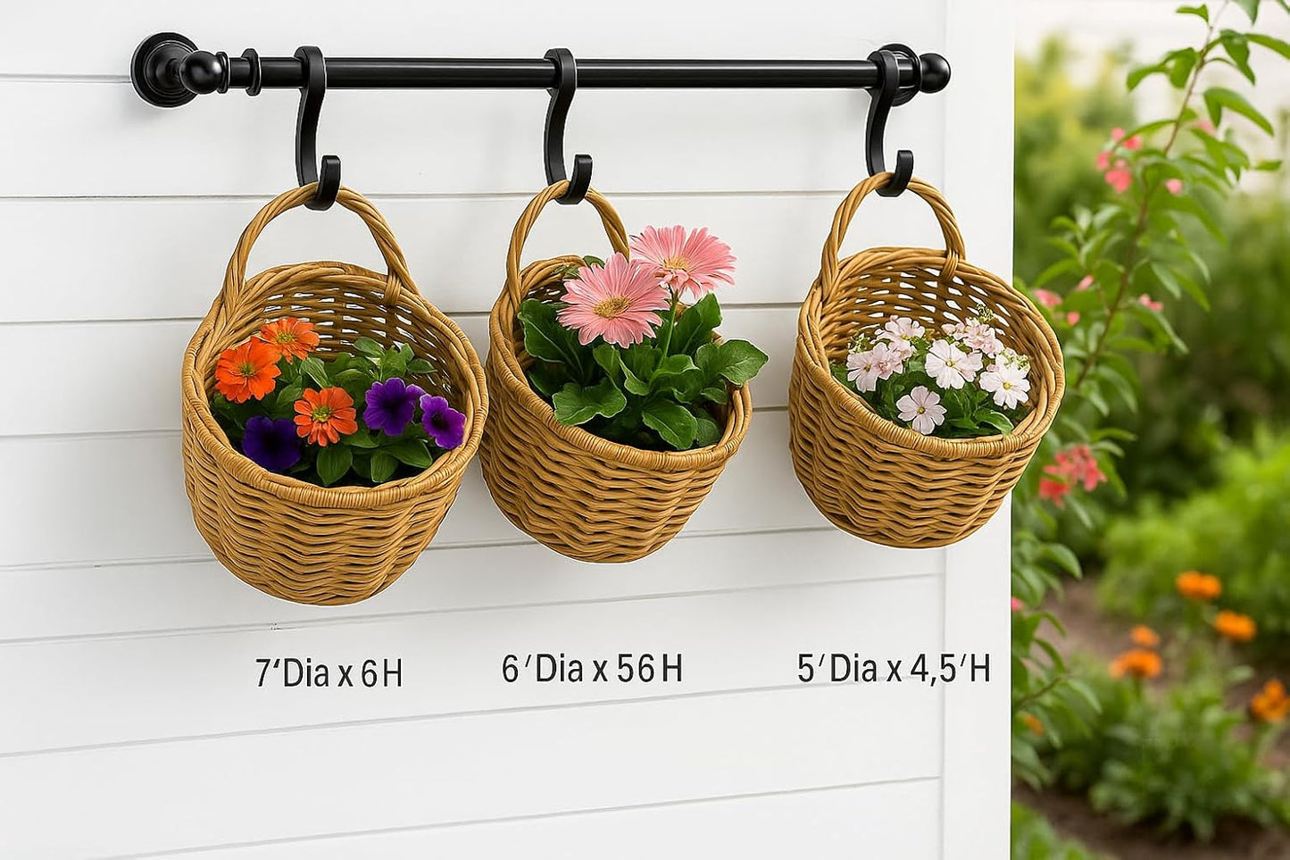 Rattan-Style Woven Storage Baskets / Natural / Set of 3