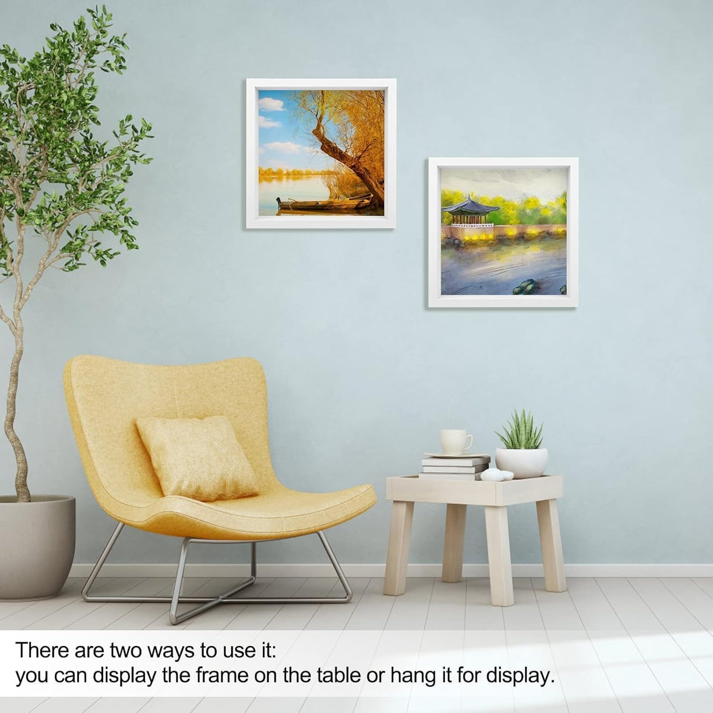 4 Pack 8 x 8in Shadow Box Picture Frame 3D Frames Shadow Box Square Acrylic Shadow Boxes Display Cases with Adhesive