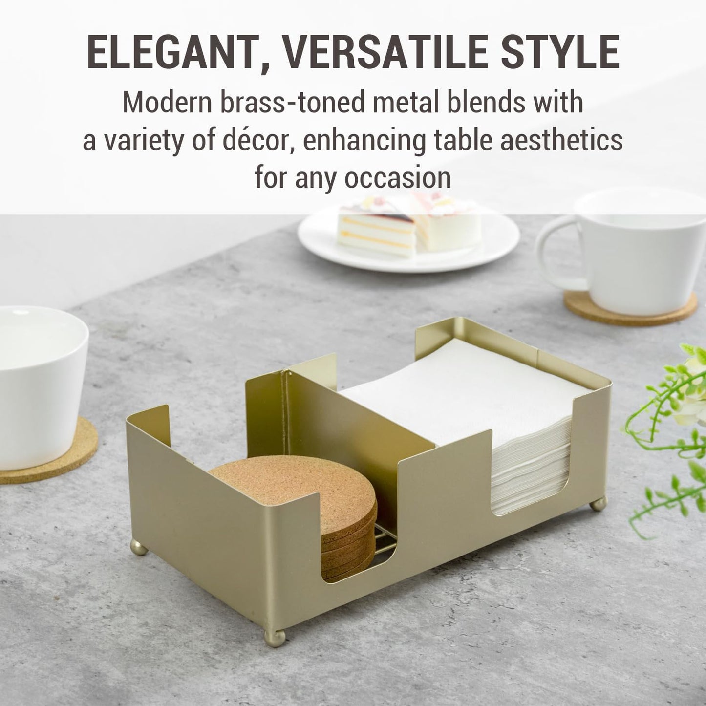 Tone Metal Bar Countertop or Coffee Table Guest Tray / Modern Brass