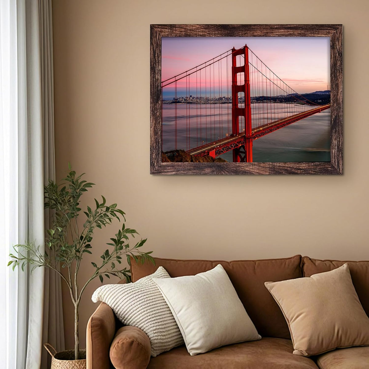 SESEAT 18x24 Frame Pack of 4, Gallery Poster Picture Frames for Wall Mounting, Rustic Brown