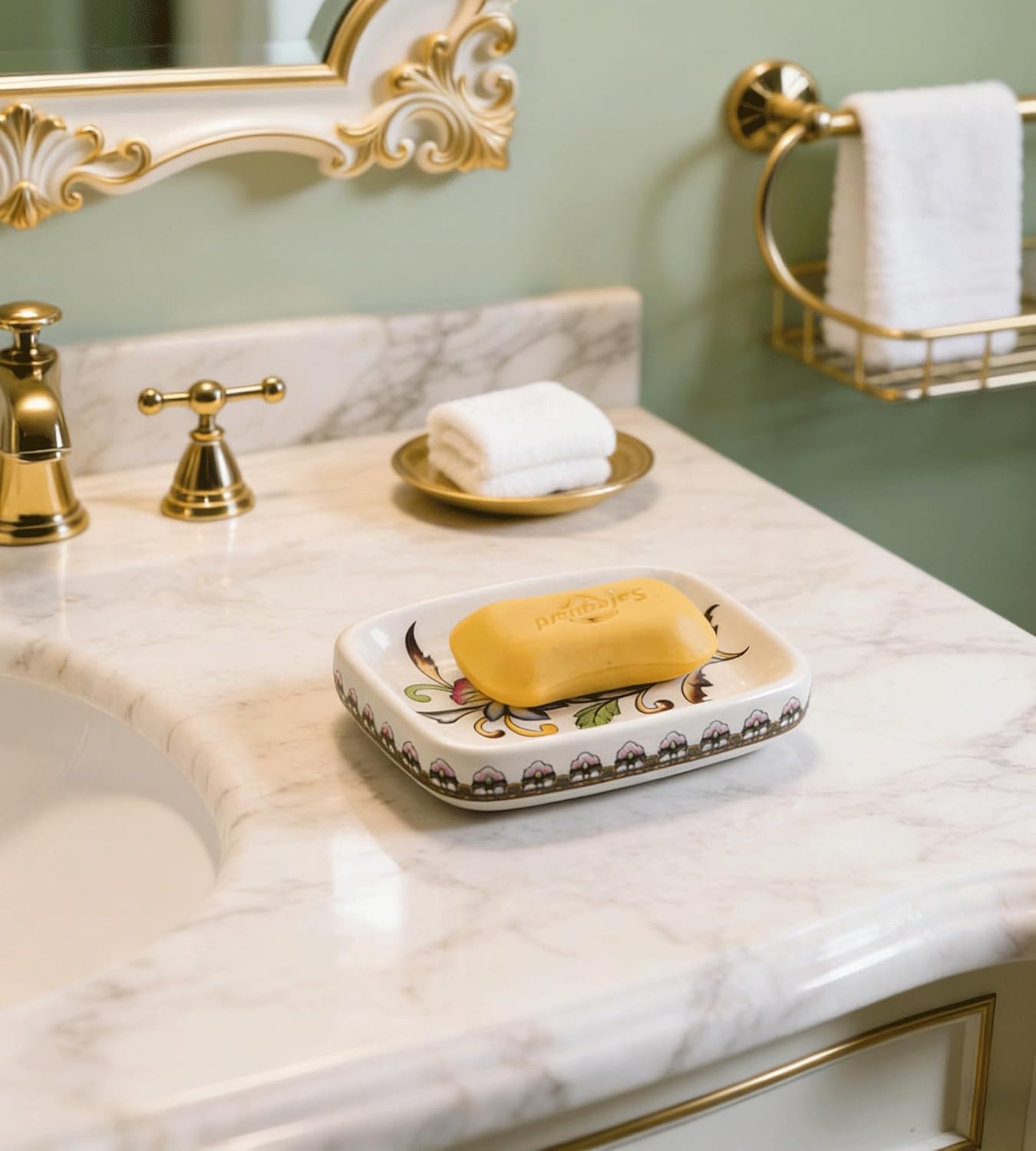 Ceramic Soap Dish Creative Ice Crack Ceramic Clorful / Clorful Flower Pattern Ceramic Soap Dish