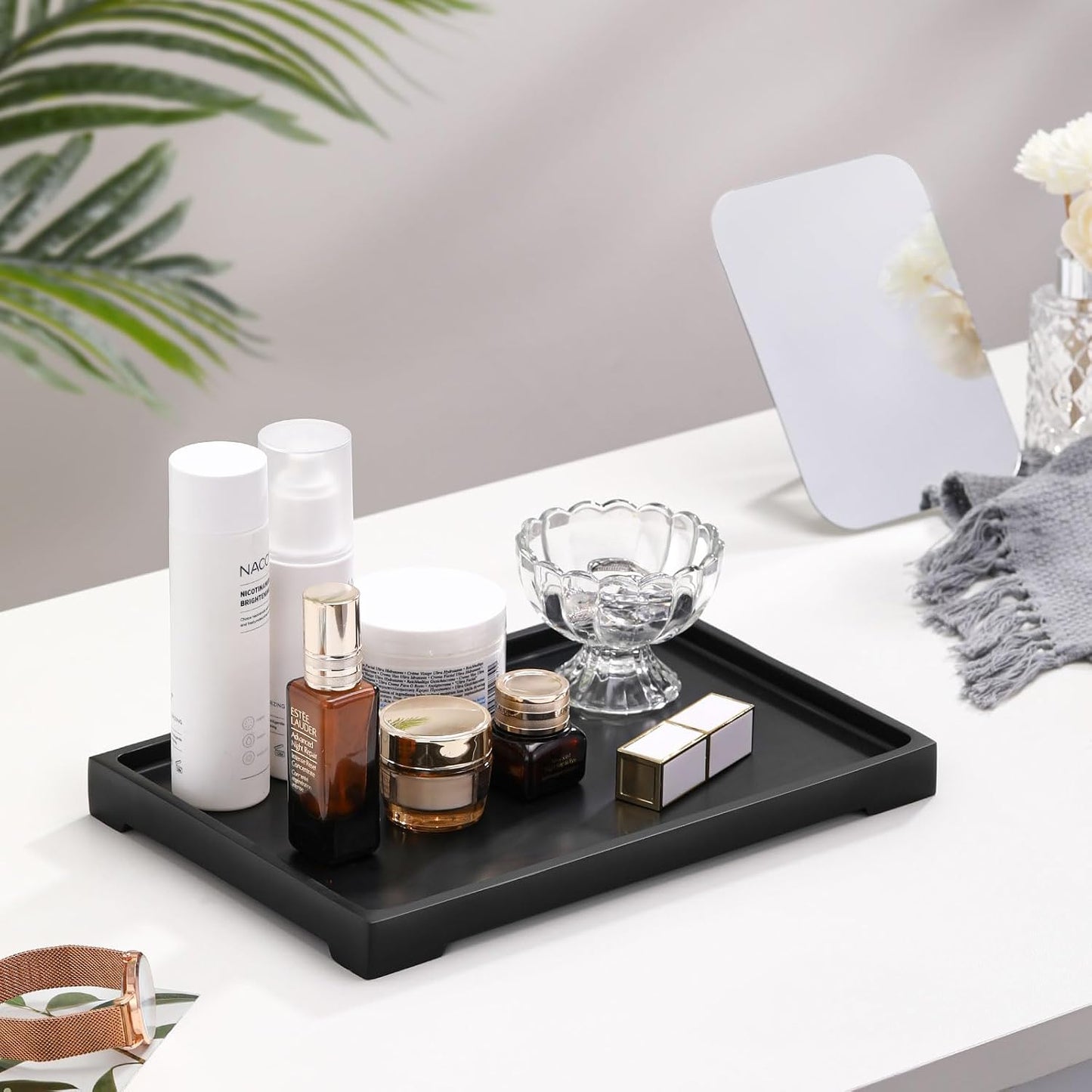 Vanity Tray / Resin Kitchen Sink Trays / C - Black / Large