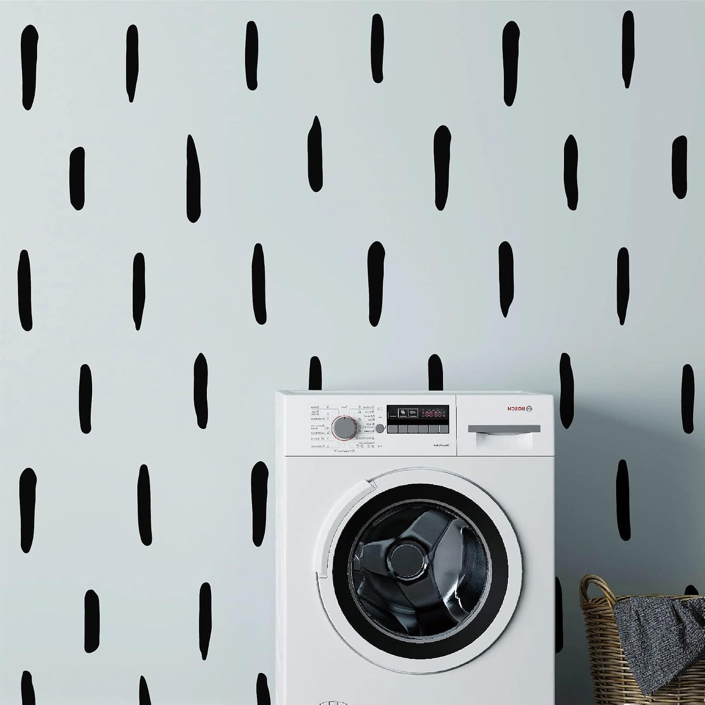 Peel and Stick Modern Boho Stickers / Lines / Black