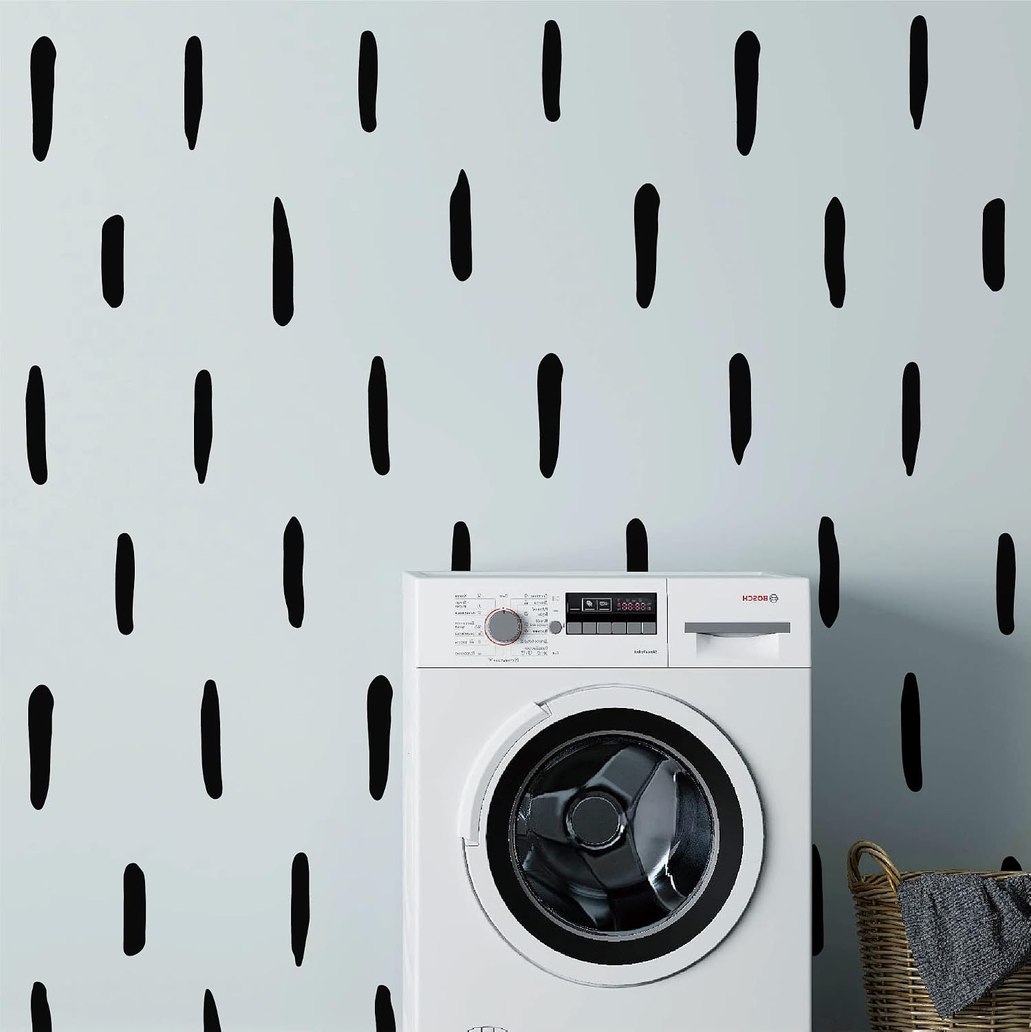 Peel and Stick Modern Boho Stickers / Lines / Black