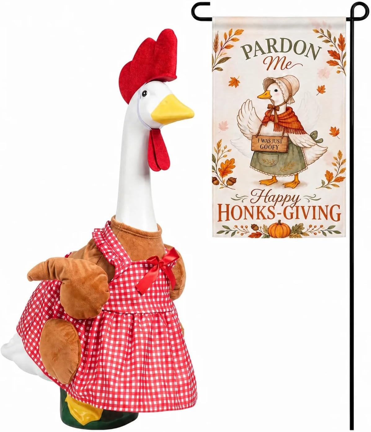 Simgoing 3 Pcs Fall Thanksgiving Figurine Resin Turkey Pilgrims Table Decor