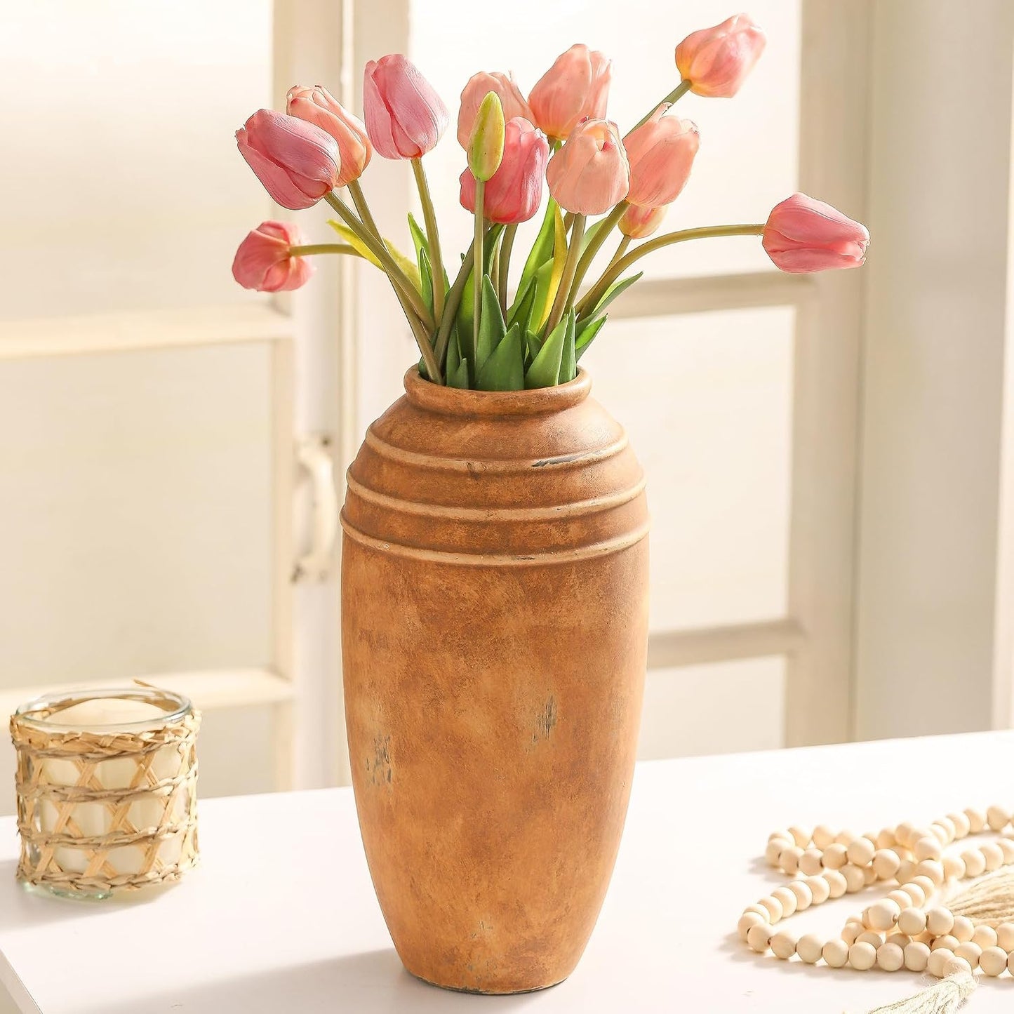 Large Ceramic Flower Vase / 101-2-12.87in / 12.87 Inch
