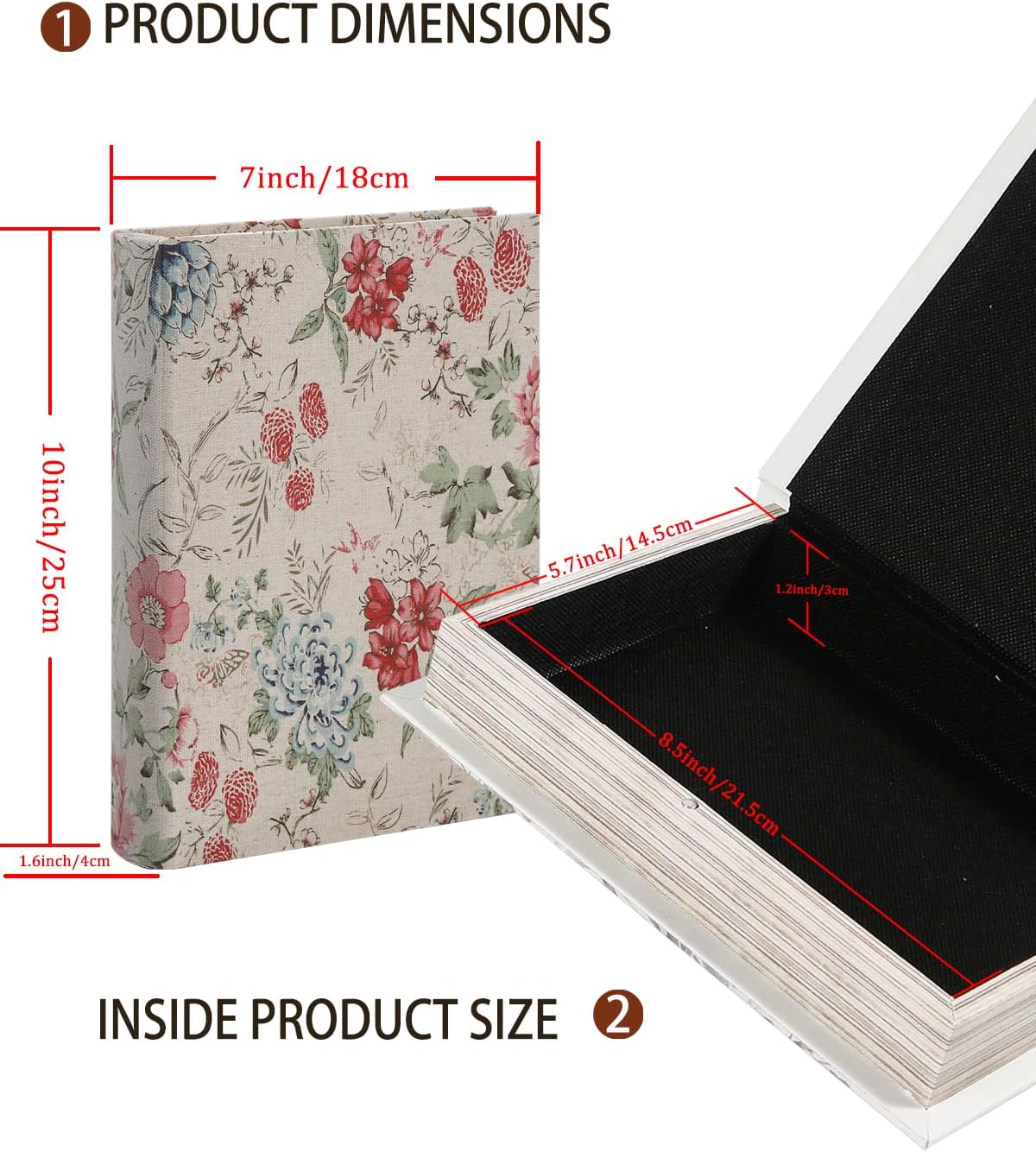 Vintage Faux Book Boxes / 1 x Floral