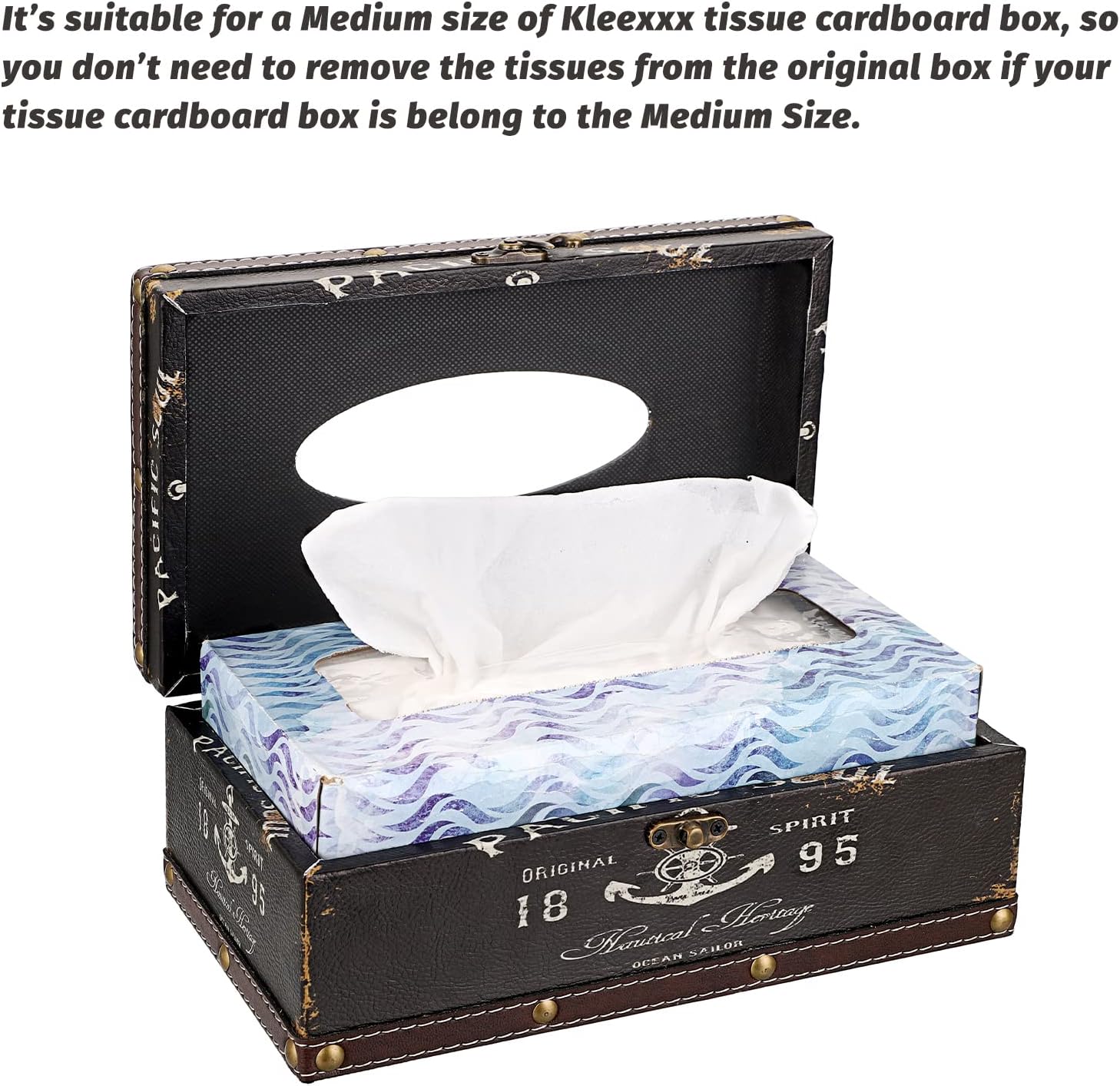 Wooden Tissue Box Holder Retro Tissue Holder Decorative Tissue / Medium / Brown