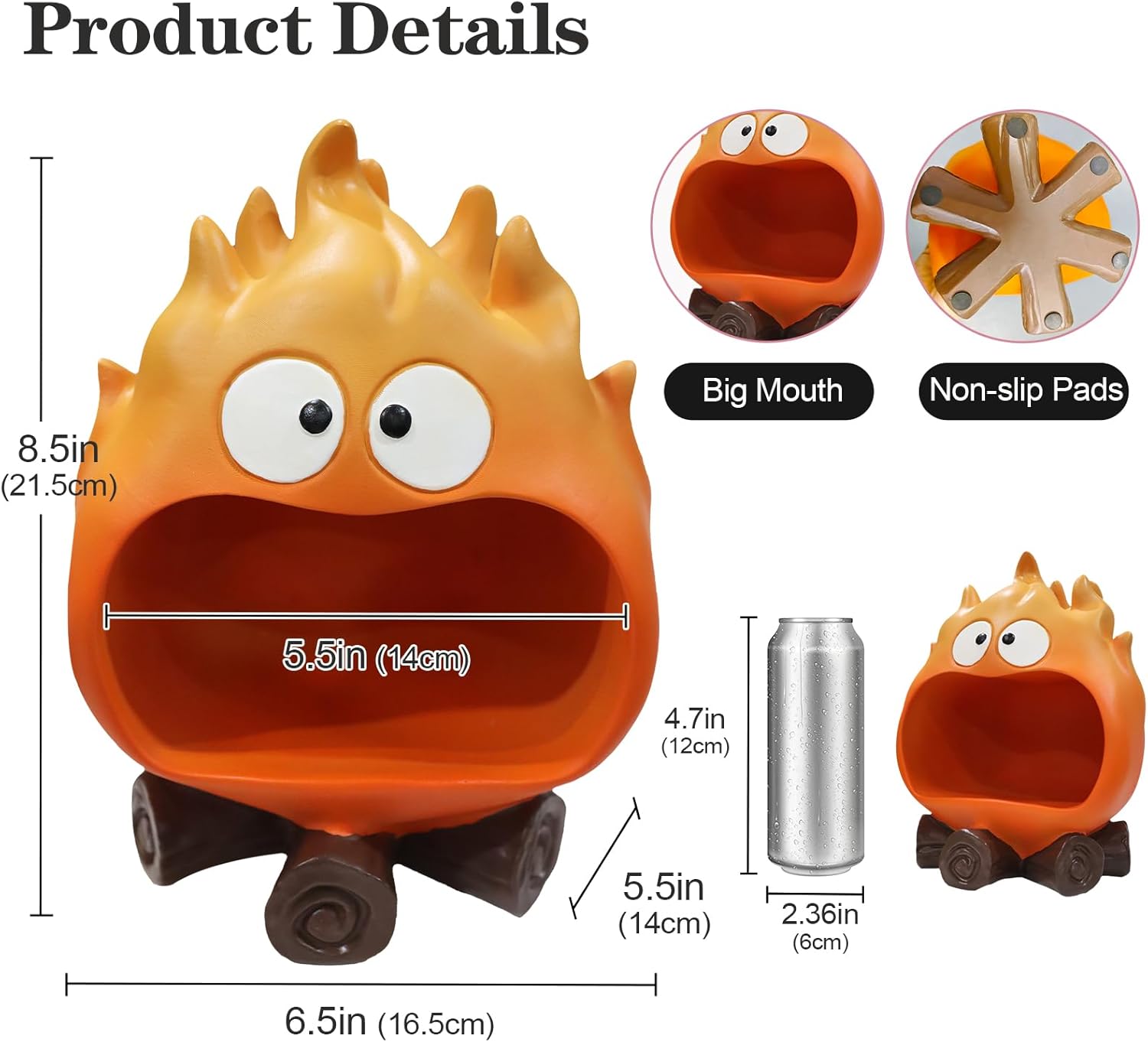 Funny Resin Flame Statue / Orange