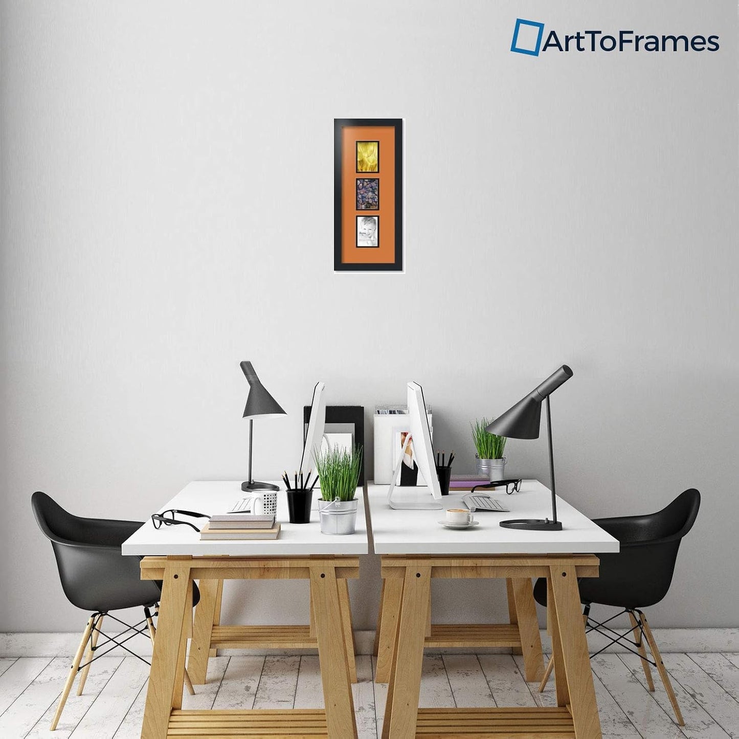Art to Frames Double-Multimat-864-712/89-FRBW26079 Collage Photo Frame Double Mat with 3-3.5x5 Openings and Satin Black