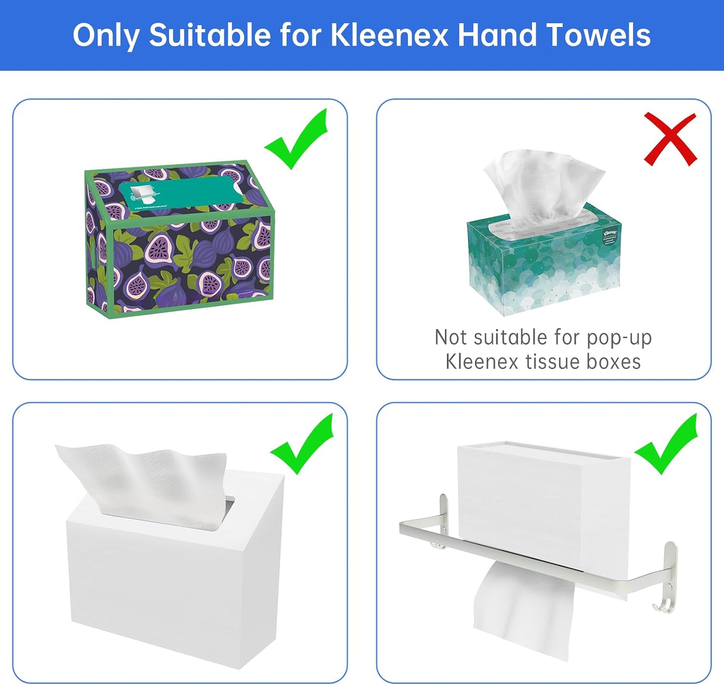 Tissue Box Cover for Kleenex Hand Towels / Pine Wood