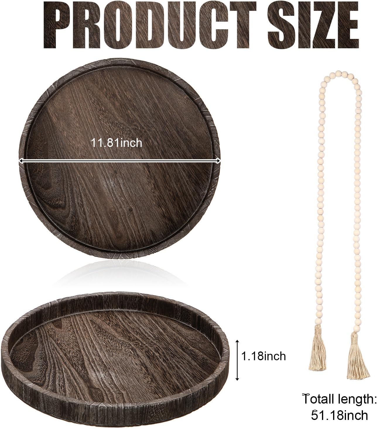 Round Wood Tray / 11.81 Inch