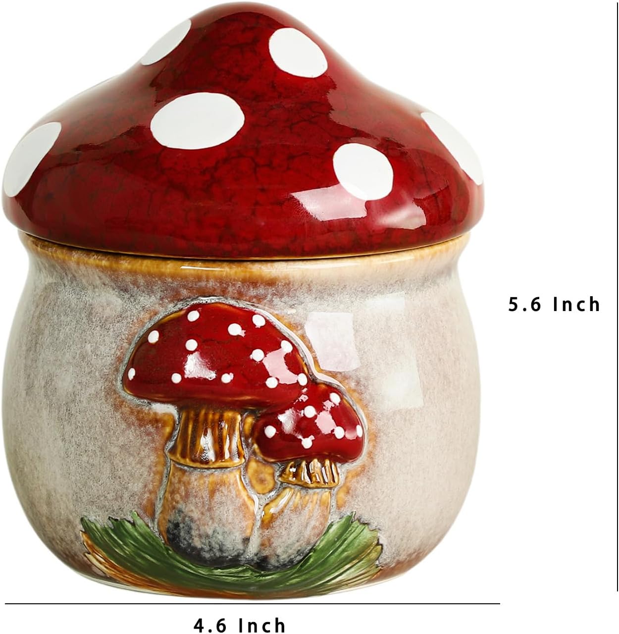 Ceramic Mushroom Candy Jar / Red