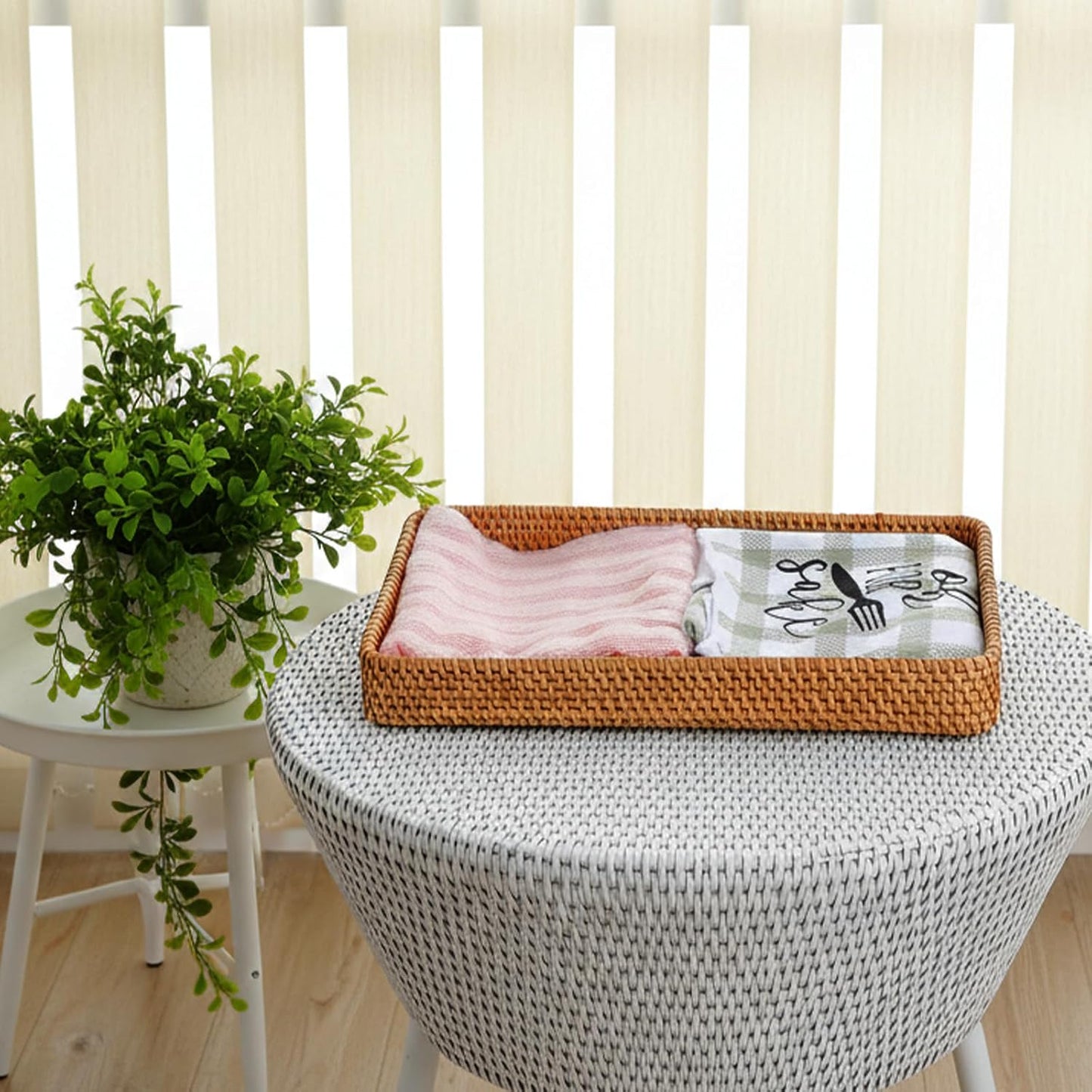 Rattan Storage Basket / 14.6 x 9 x 2