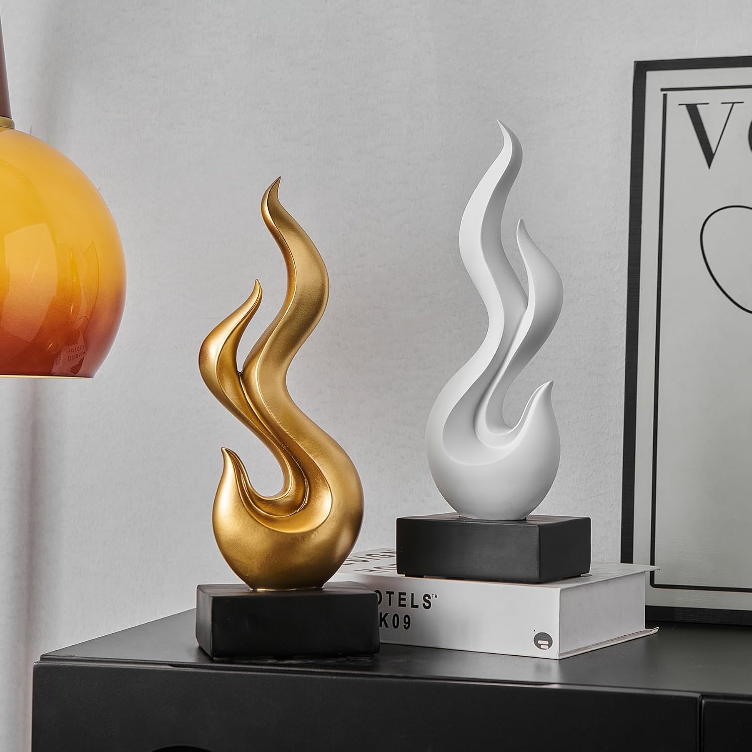 Decor Flame Statue / Gold
