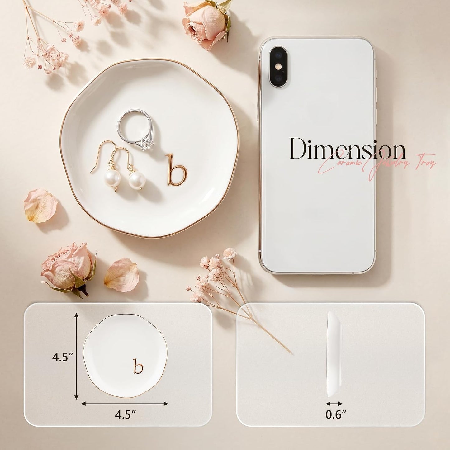 Ceramic Jewelry Tray / B / White