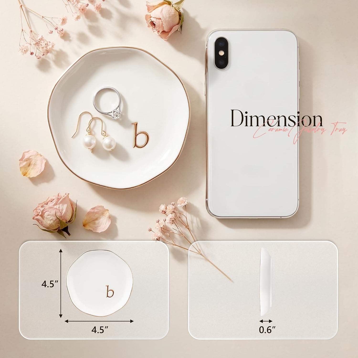 Ceramic Jewelry Tray / B / White