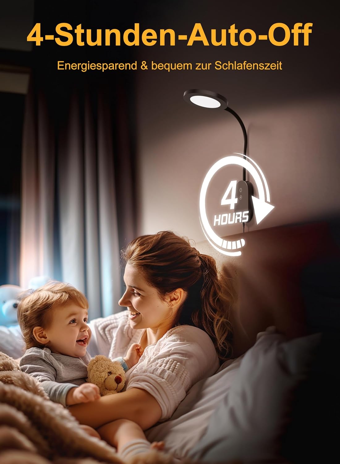 Wall Mounted Reading Light, Book Light for Wall Bed Lamp with 10W USB Output Fast, 4 Hour Auto Off，Eye Caring Reading