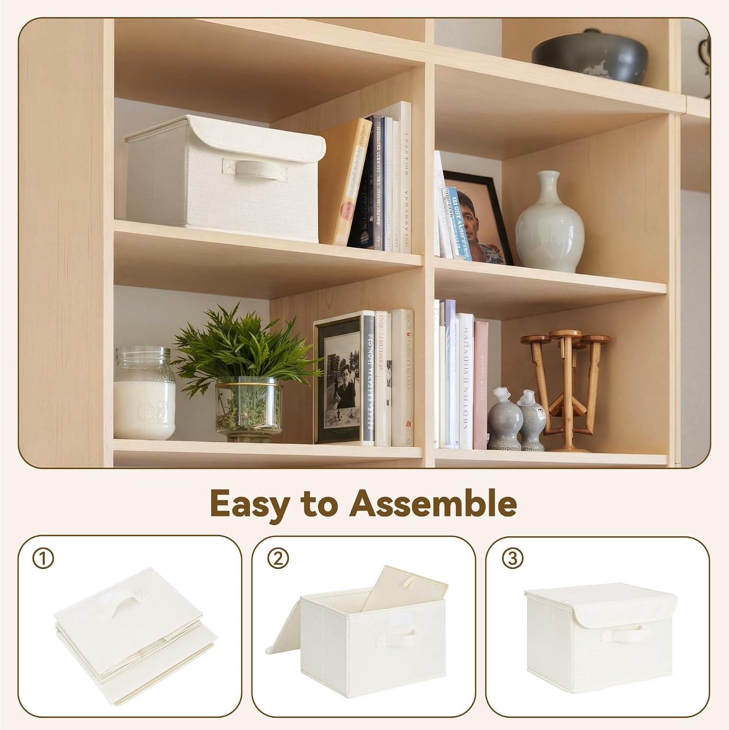 Storage Bins / Storage Boxes / Ivory White / Small / Set of 2