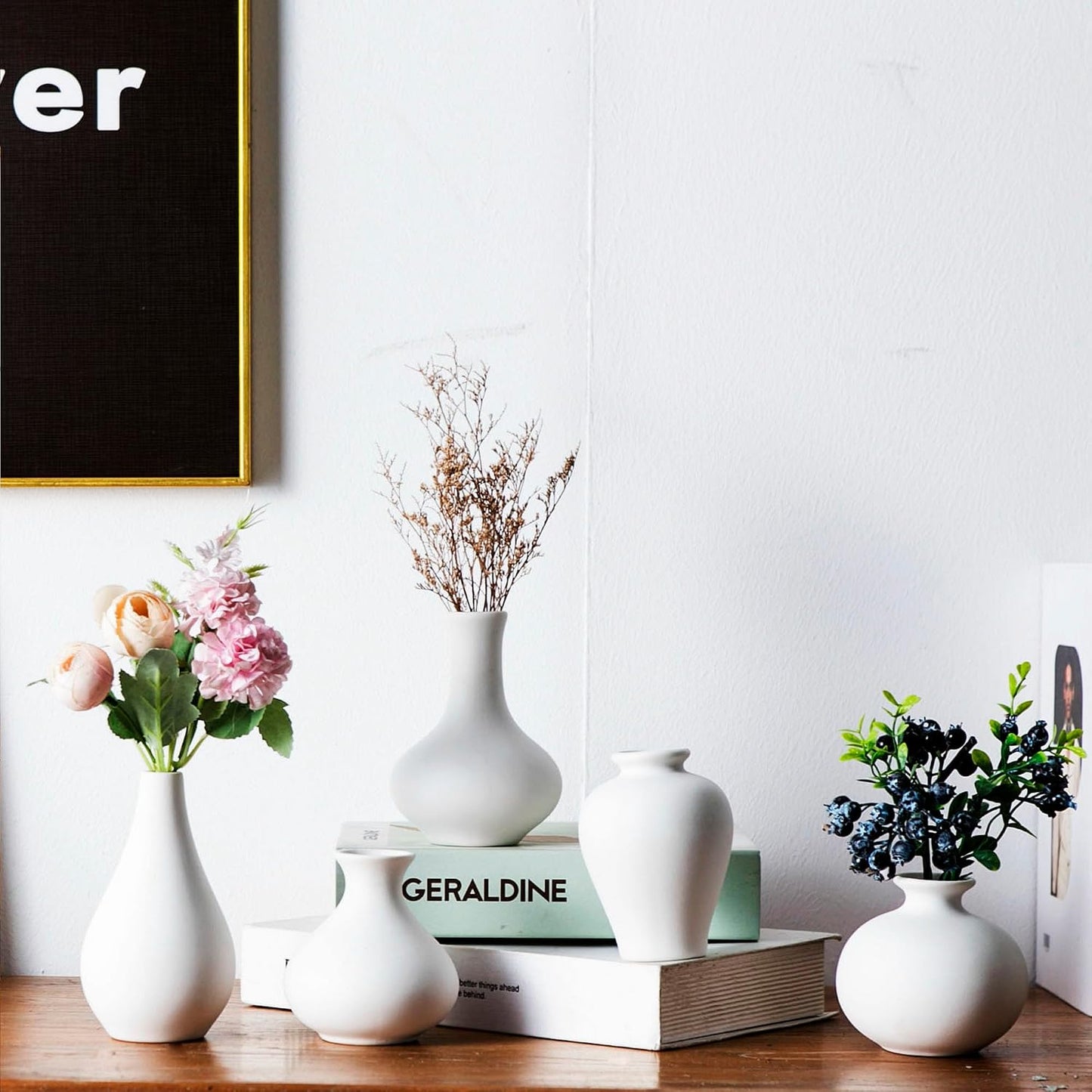 Ceramic Small Vase / White / Set of 5